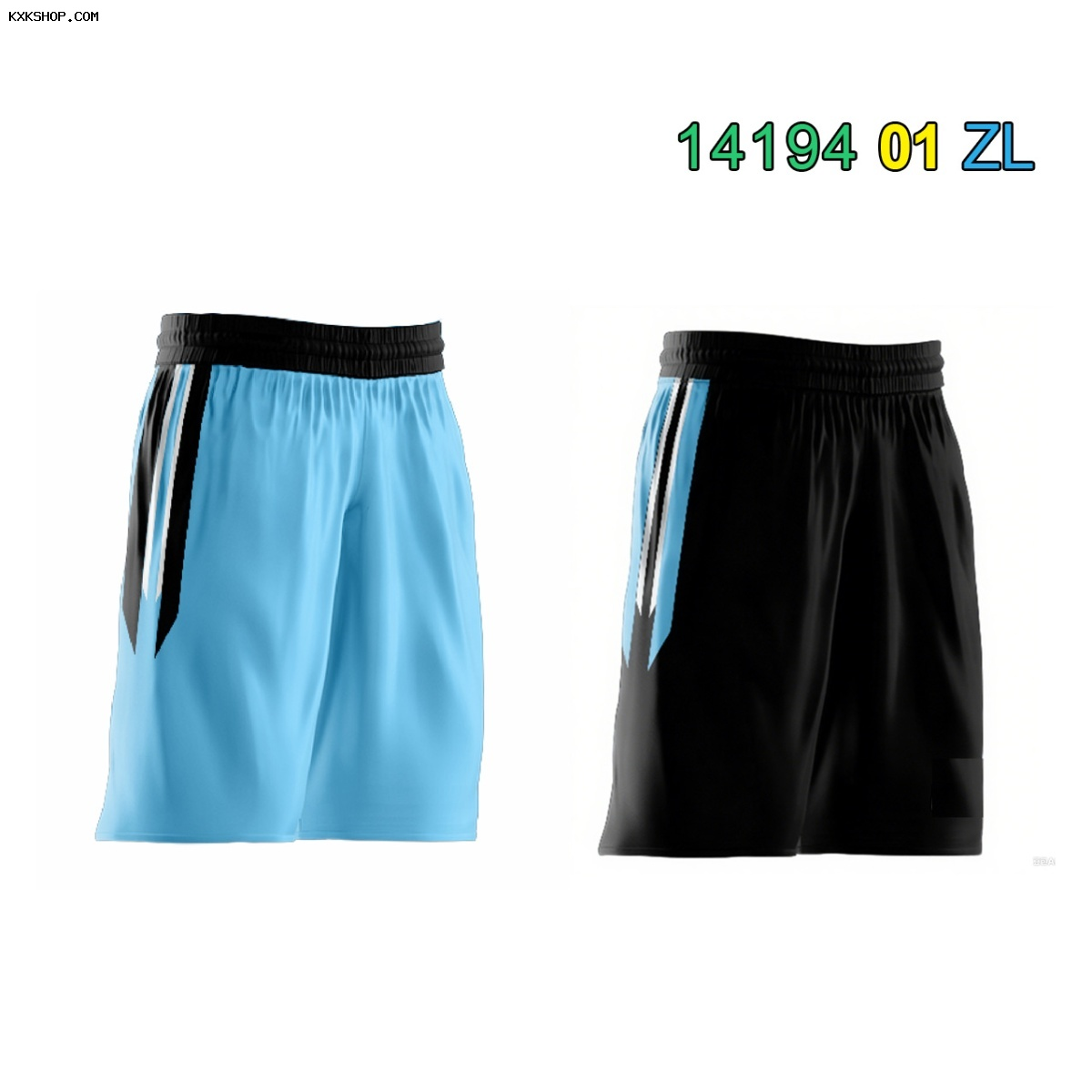 Custom Black Powder Blue Reversible Personalized Basketball Shorts