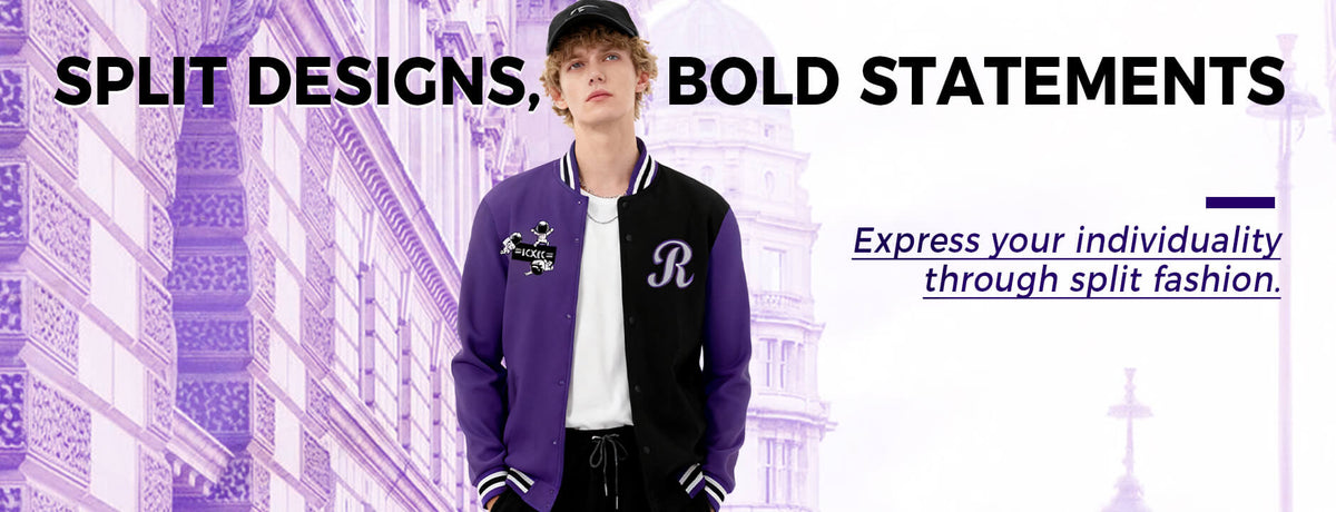 Custom Two Tone Split Fashion Varsity Letterman Jacket - KXKSHOP