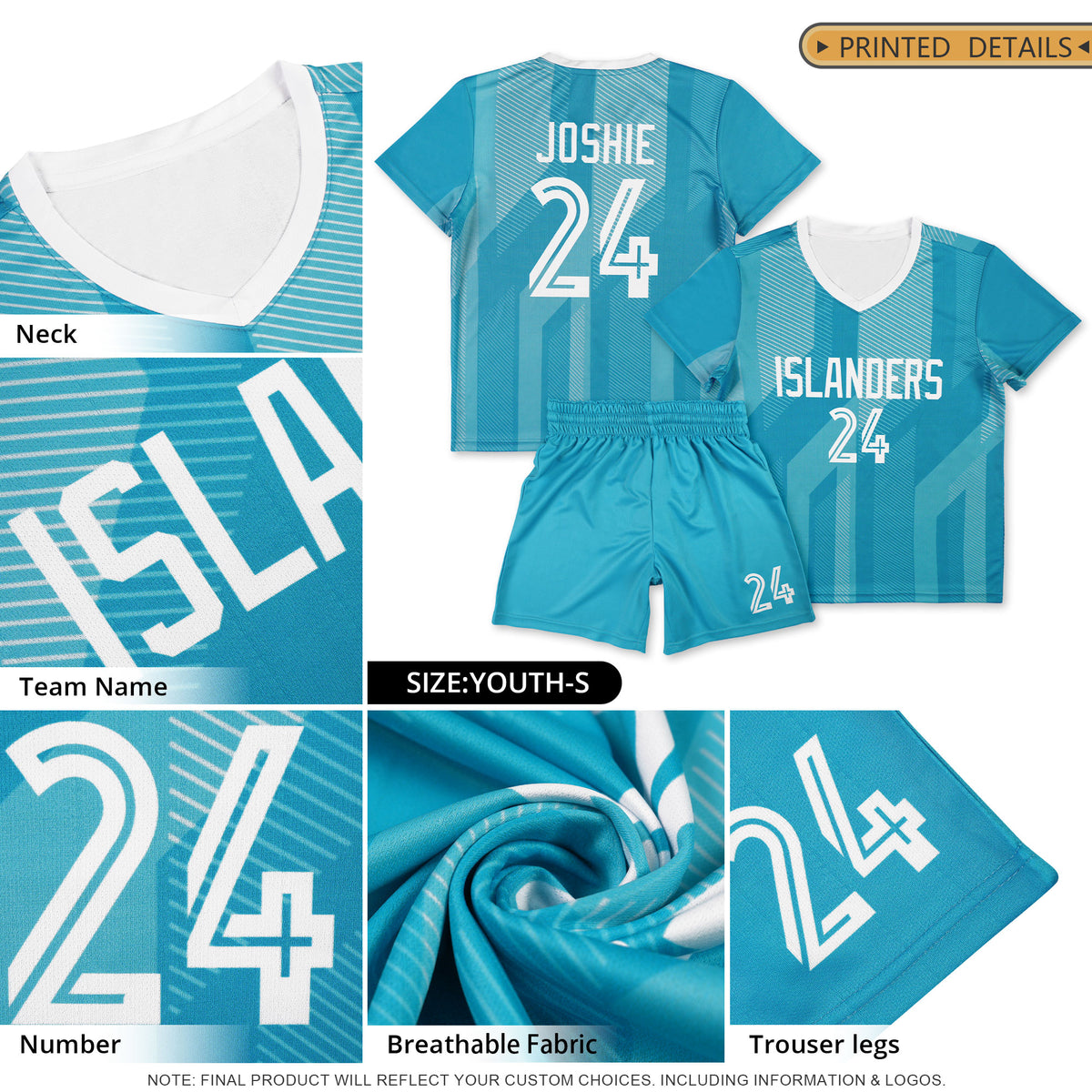 Custom Light Blue Training Uniform Soccer Sets Jersey