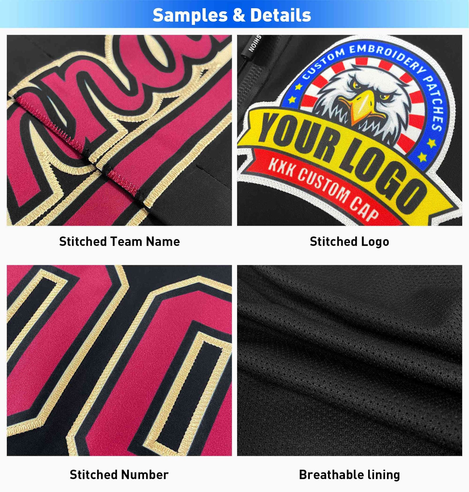 Custom Gold White-Royal Color Block Personalized Outdoor Hooded Waterproof Jacket