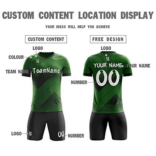 Custom Green Black-White Soft Training Uniform Soccer Sets Jersey