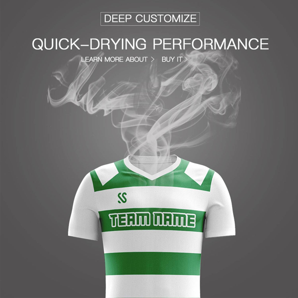 Custom Green Casual Printing Sportswear Soccer Sets Jersey