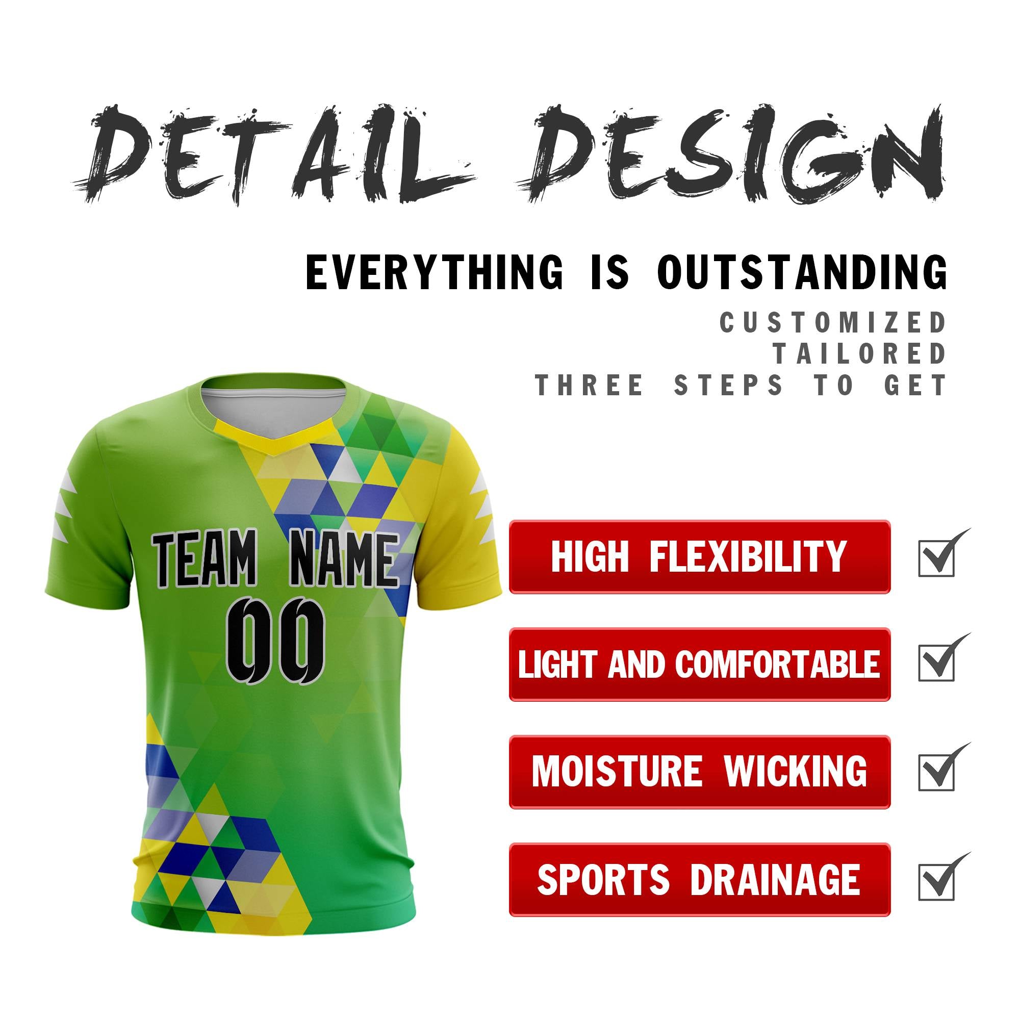 Custom Green Black Breathable Sport Soccer Tops Jersey