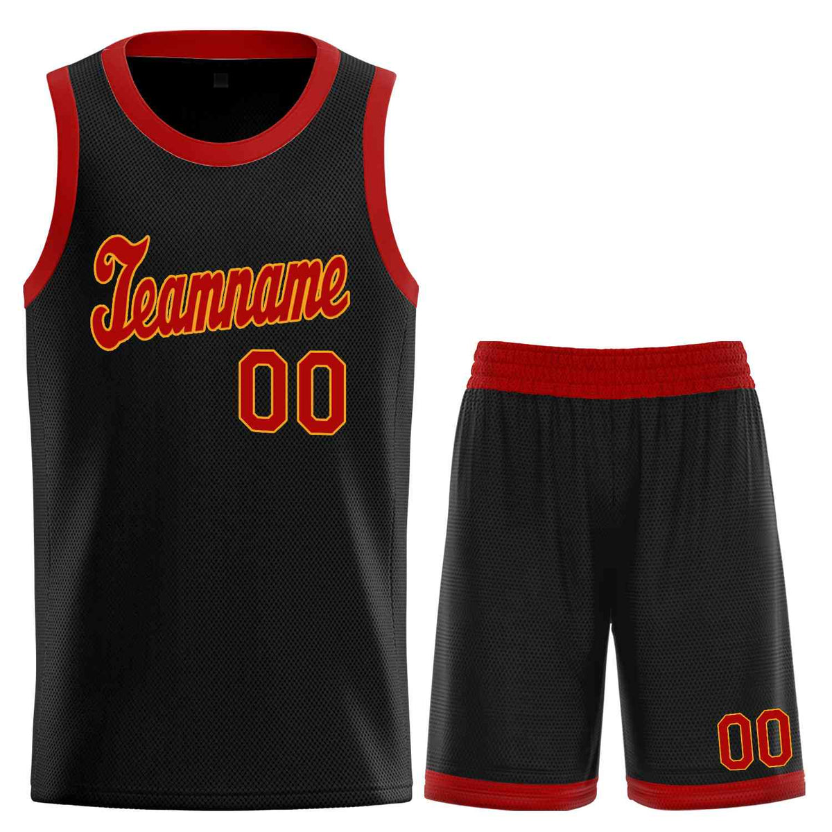 Custom Black Red-Yellow Classic Sets Sports Uniform Basketball Jersey