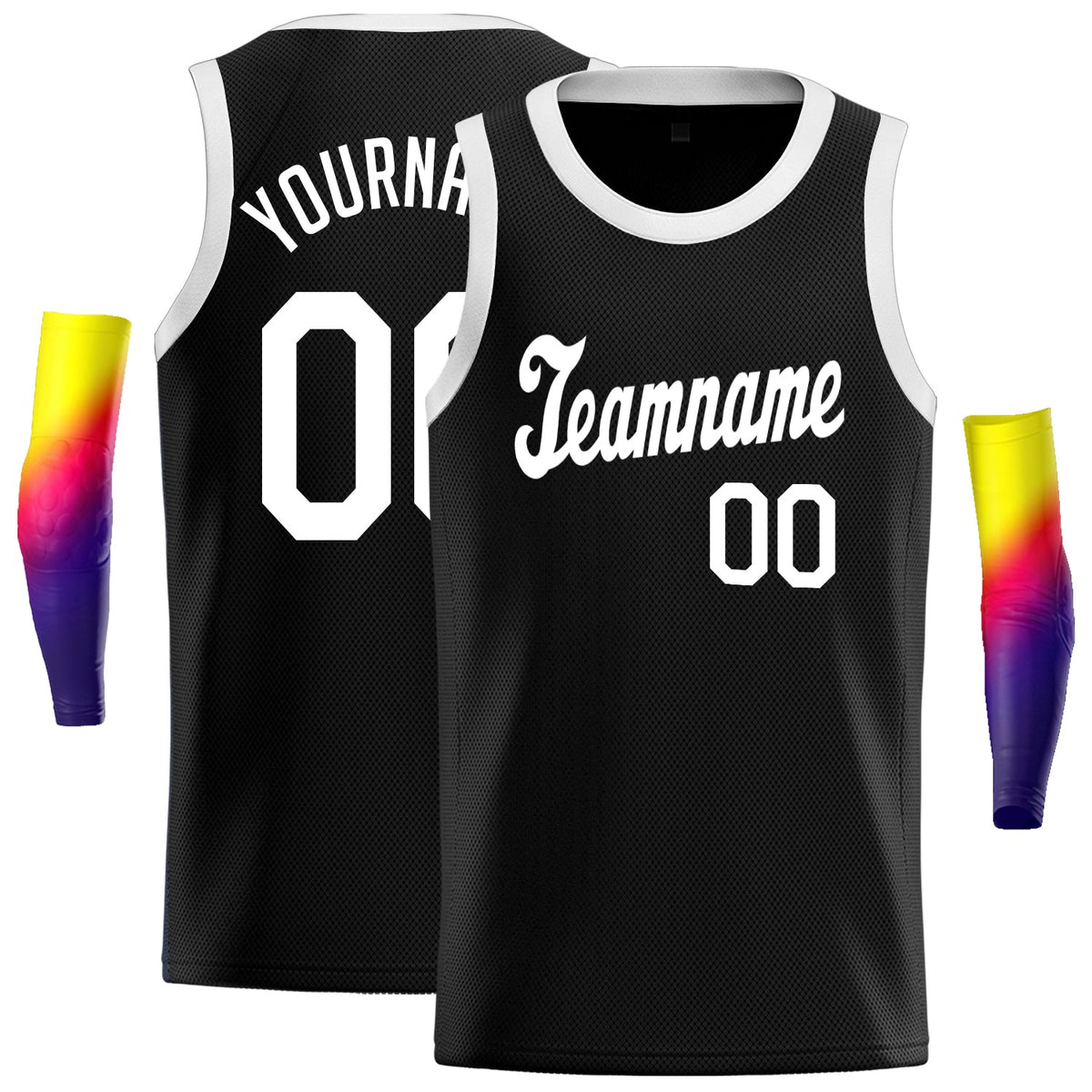 Custom Black White Classic Tops Fashion Sportwear Basketball Jersey