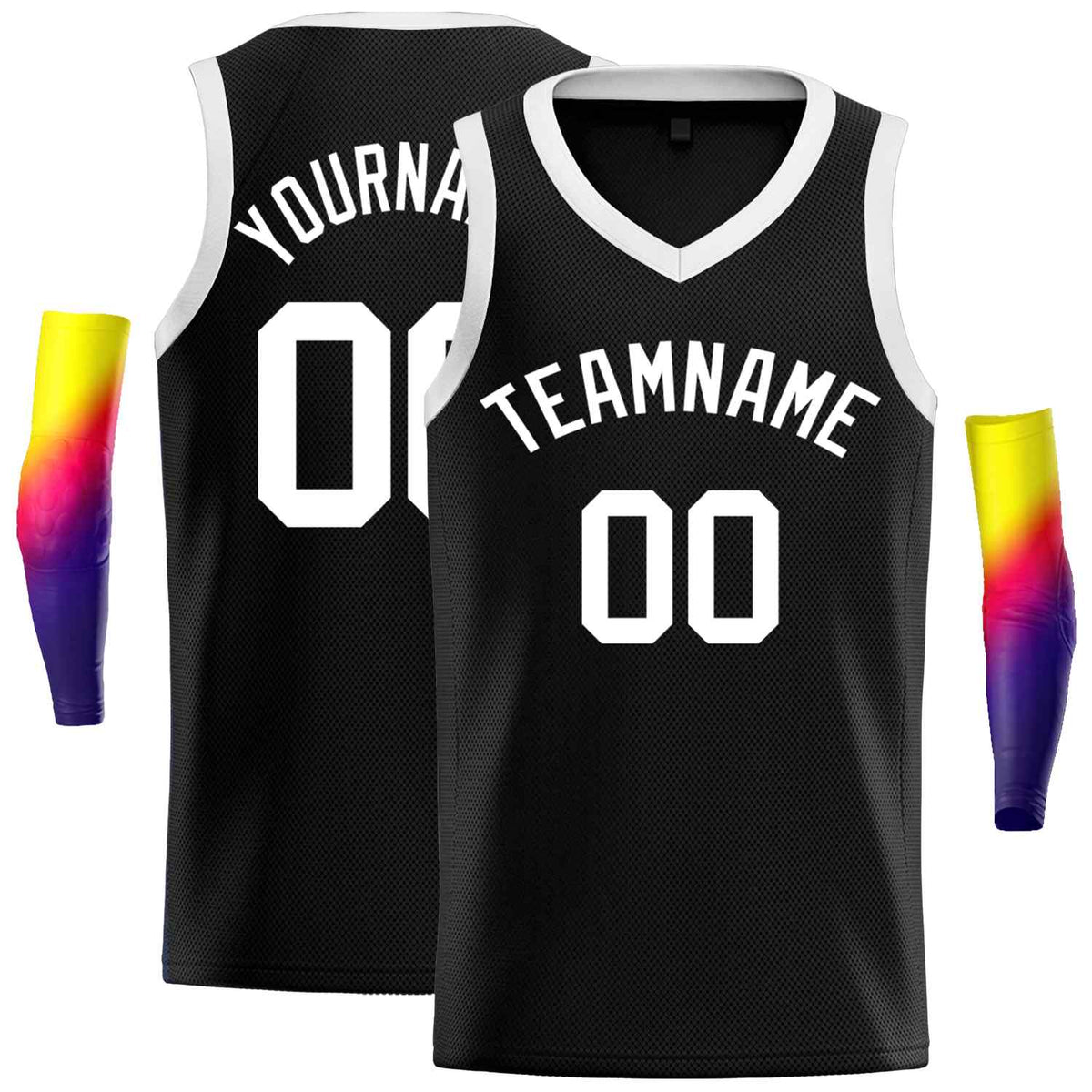 Custom Black White-Classic Tops Men Casual Basketball Jersey