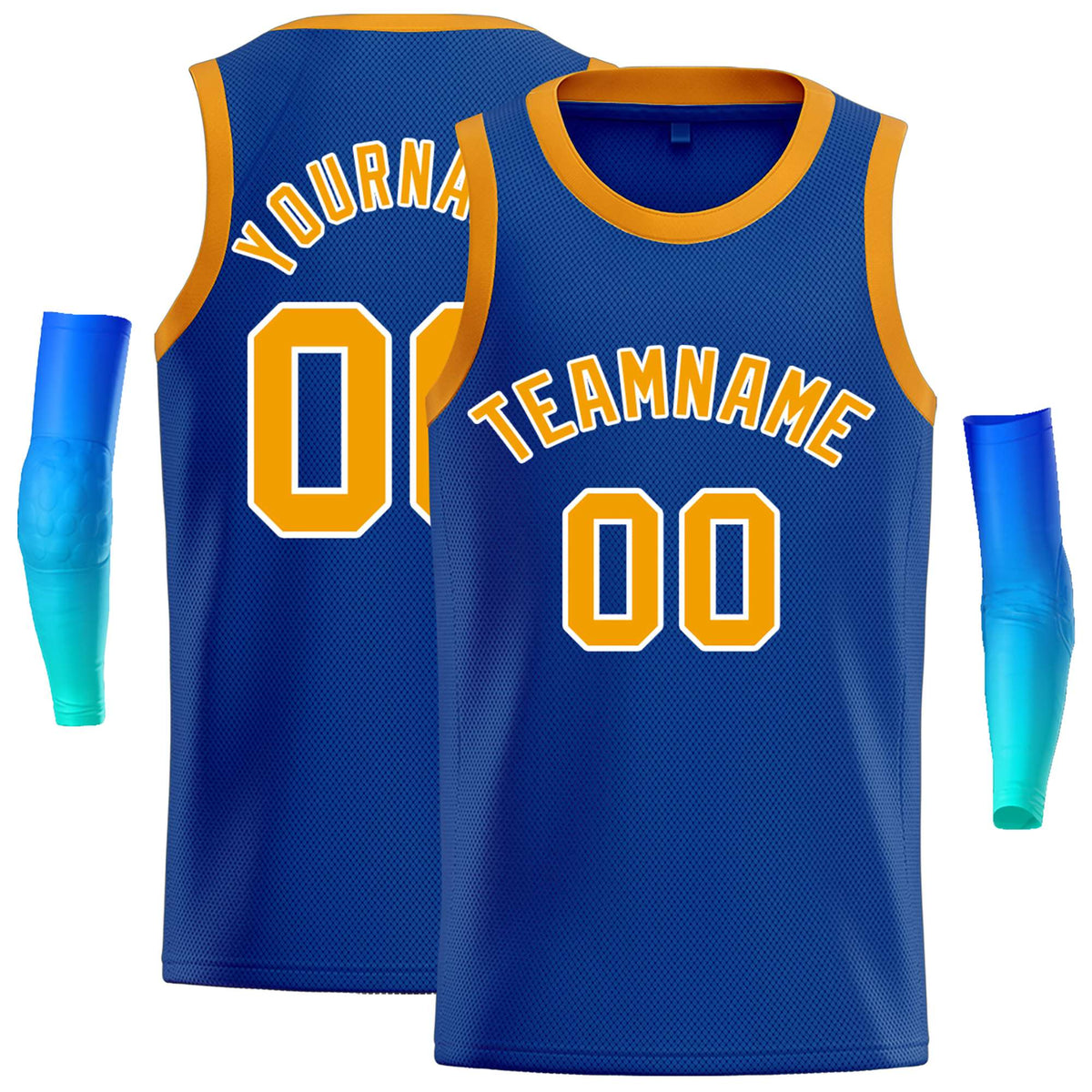 Custom Royal Yellow-White Classic Tops Casual Basketball Jersey