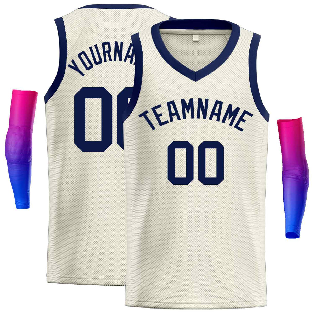 Custom Cream Navv-Classic Tops Men Casual Basketball Jersey
