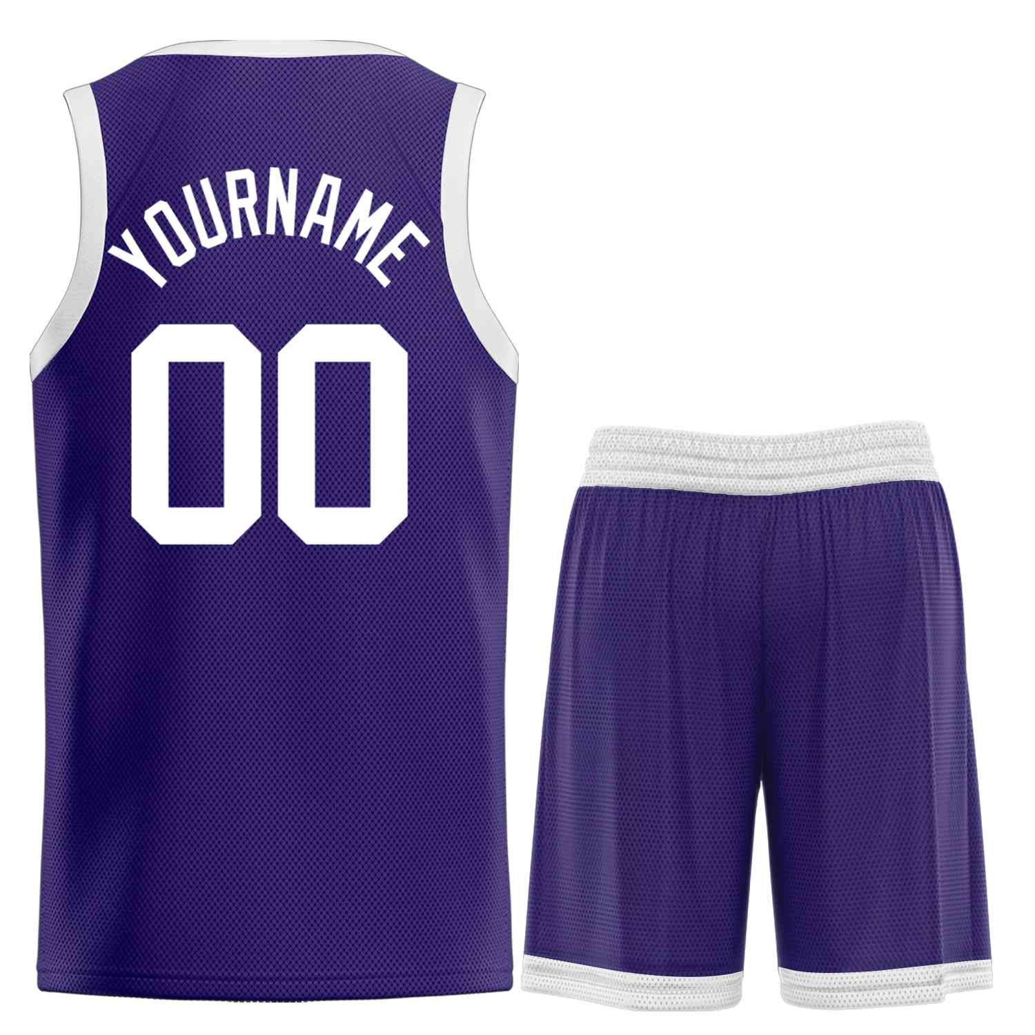 Custom Purple White-Bull Classic Sets Curved Basketball Jersey