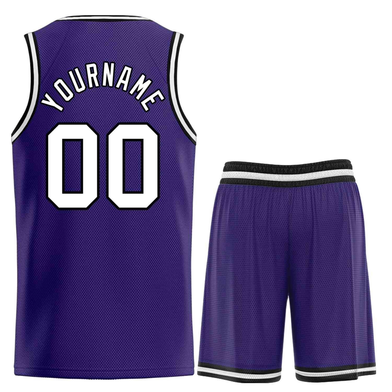 Custom Purple White-Black Bull Classic Sets Curved Basketball Jersey