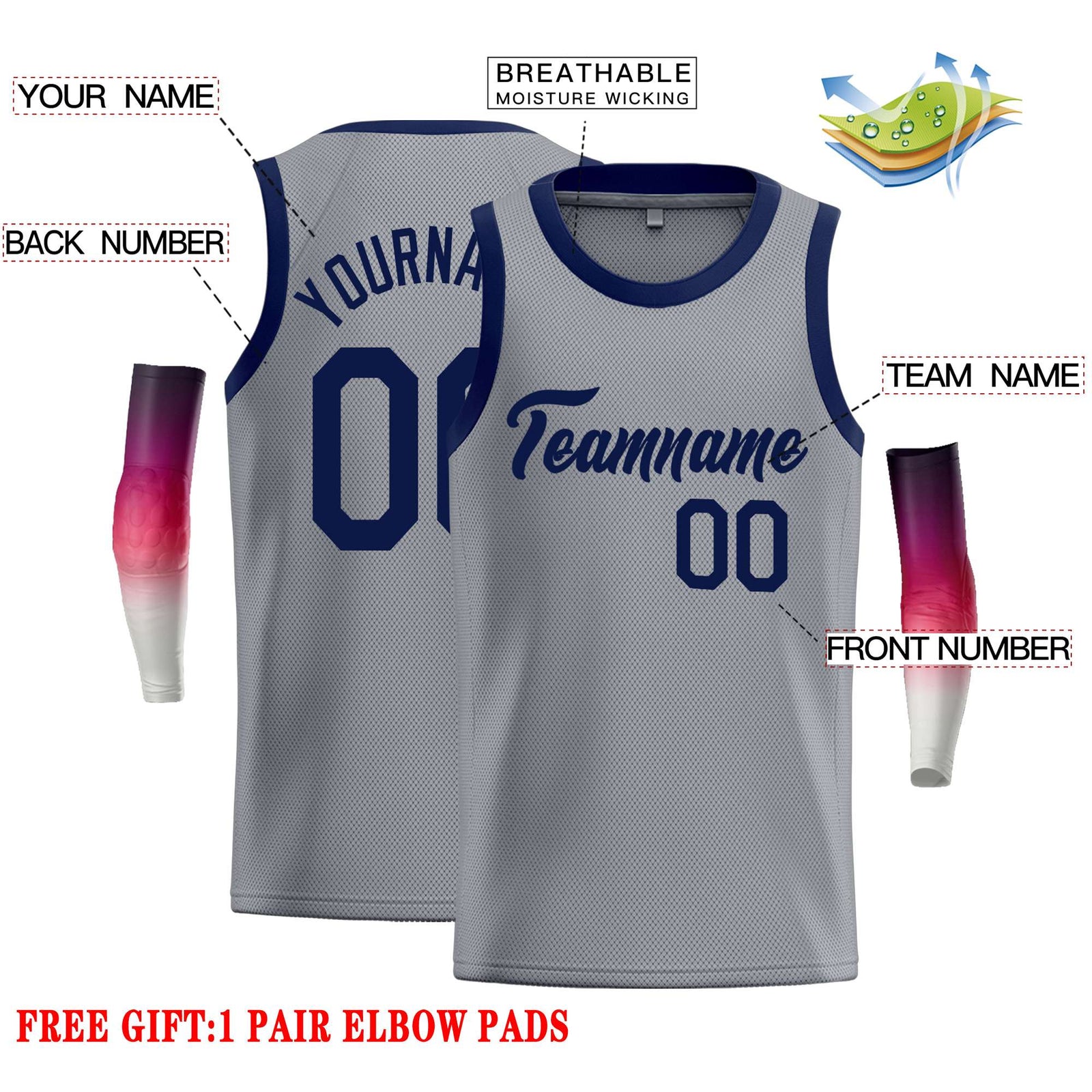 Custom Dark Gray Navy Classic Tops Casual Basketball Jersey
