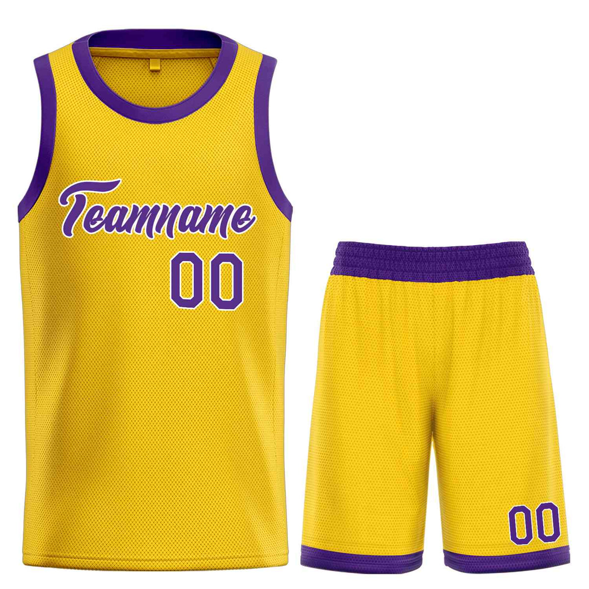 Custom Yellow Purple-White Heal Sports Uniform Classic Sets Basketball Jersey