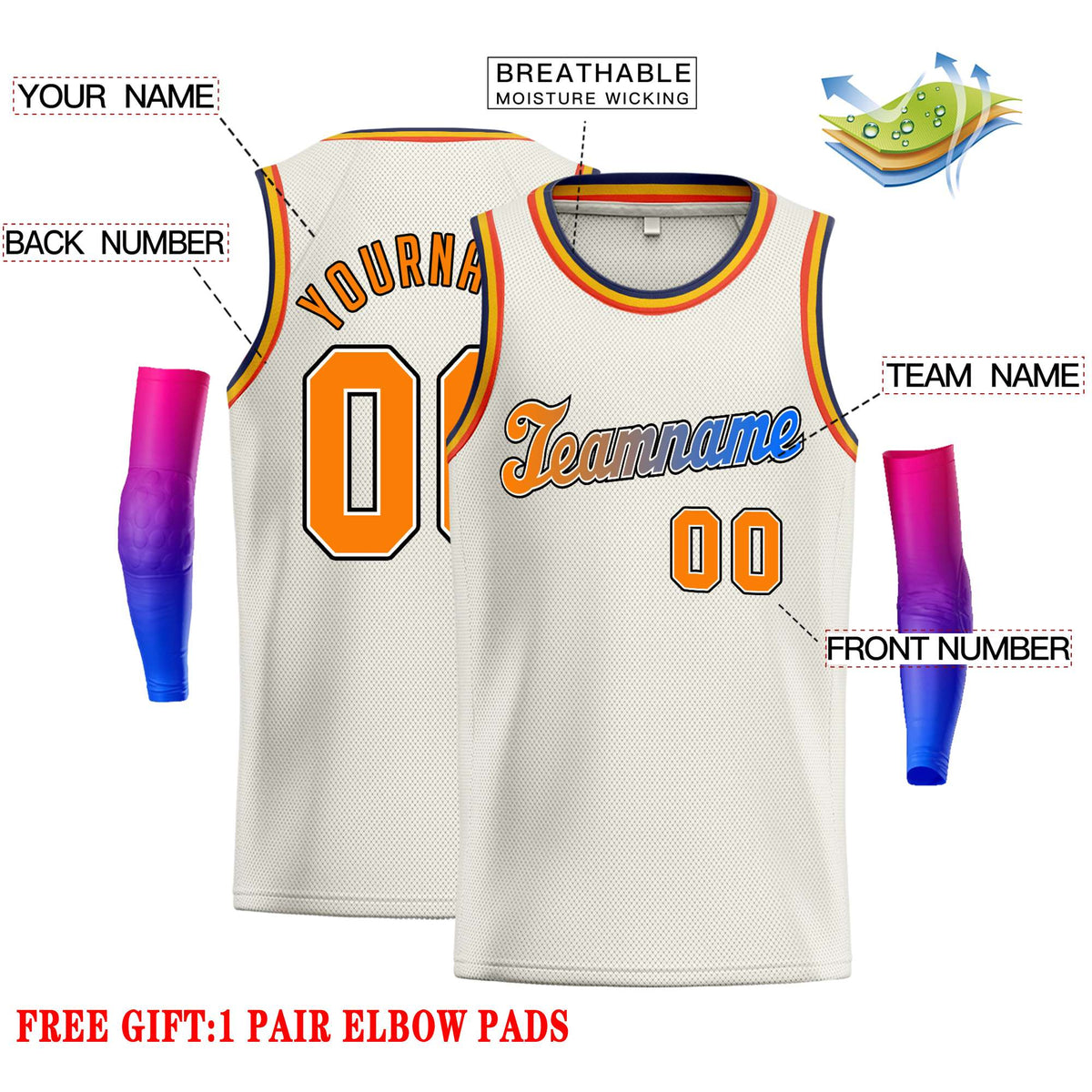 Custom Cream Royal-Black Classic Tops Casual Basketball Jersey