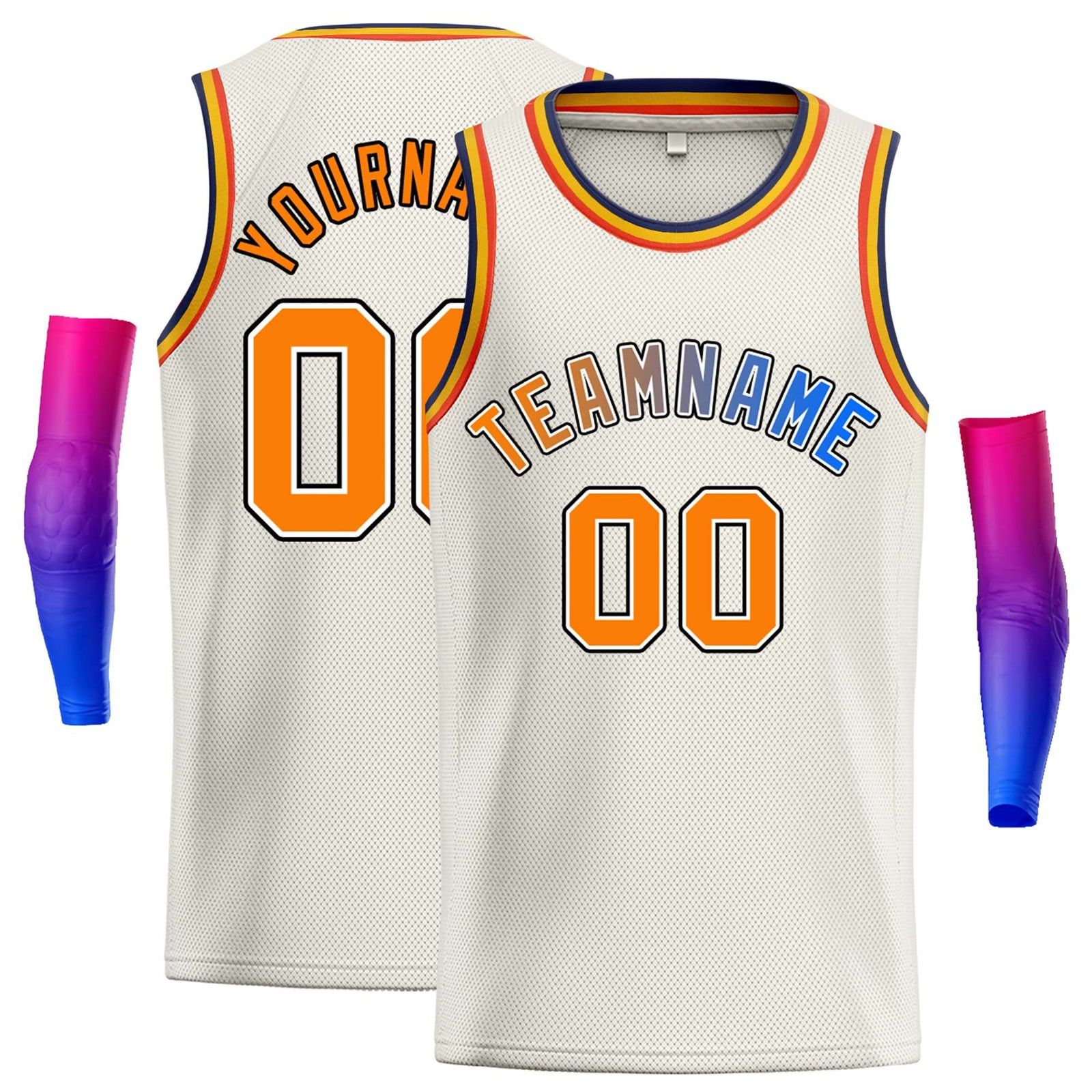 Custom Cream Royal-Black Classic Tops Casual Basketball Jersey