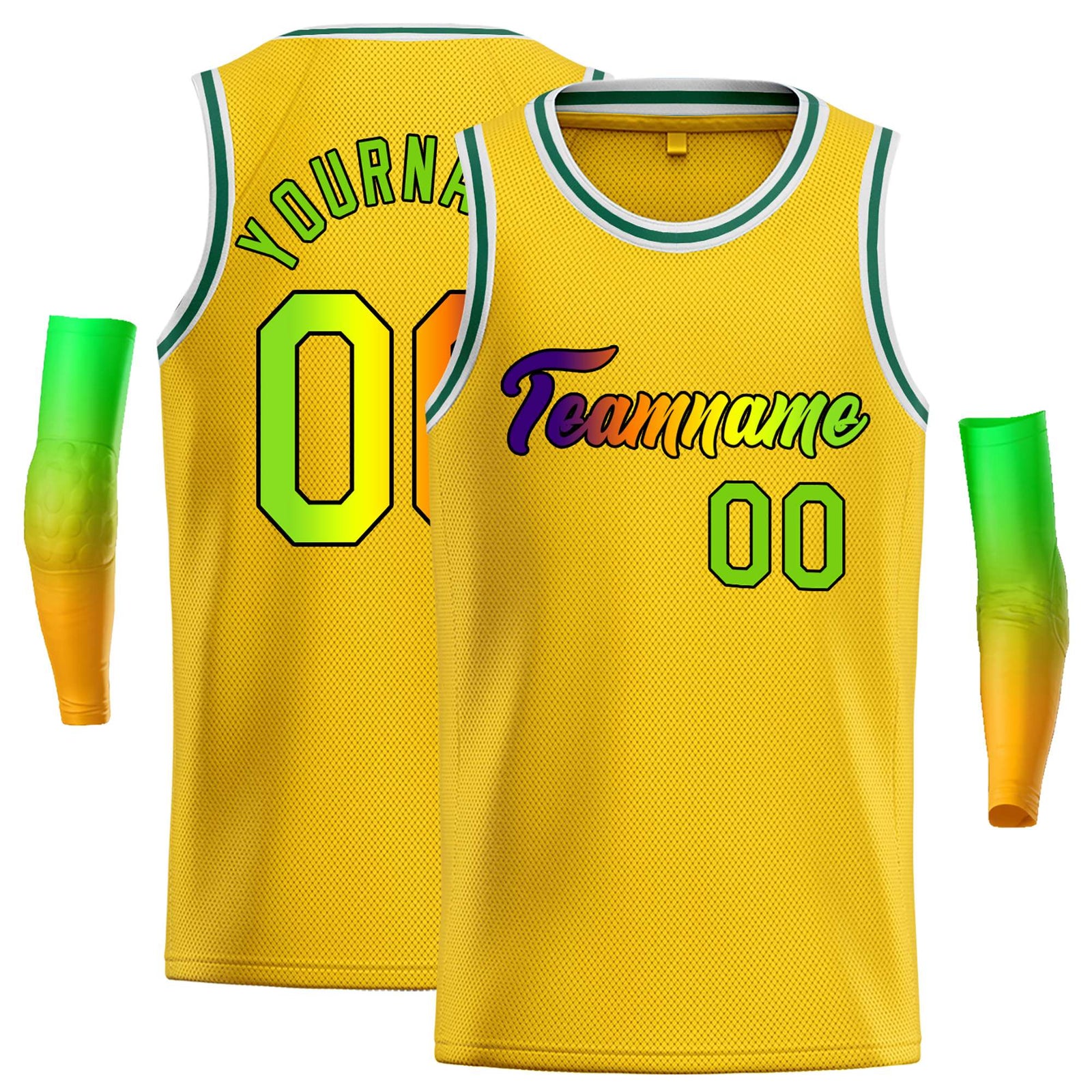 Custom Yellow Black-Black Classic Tops Casual Basketball Jersey