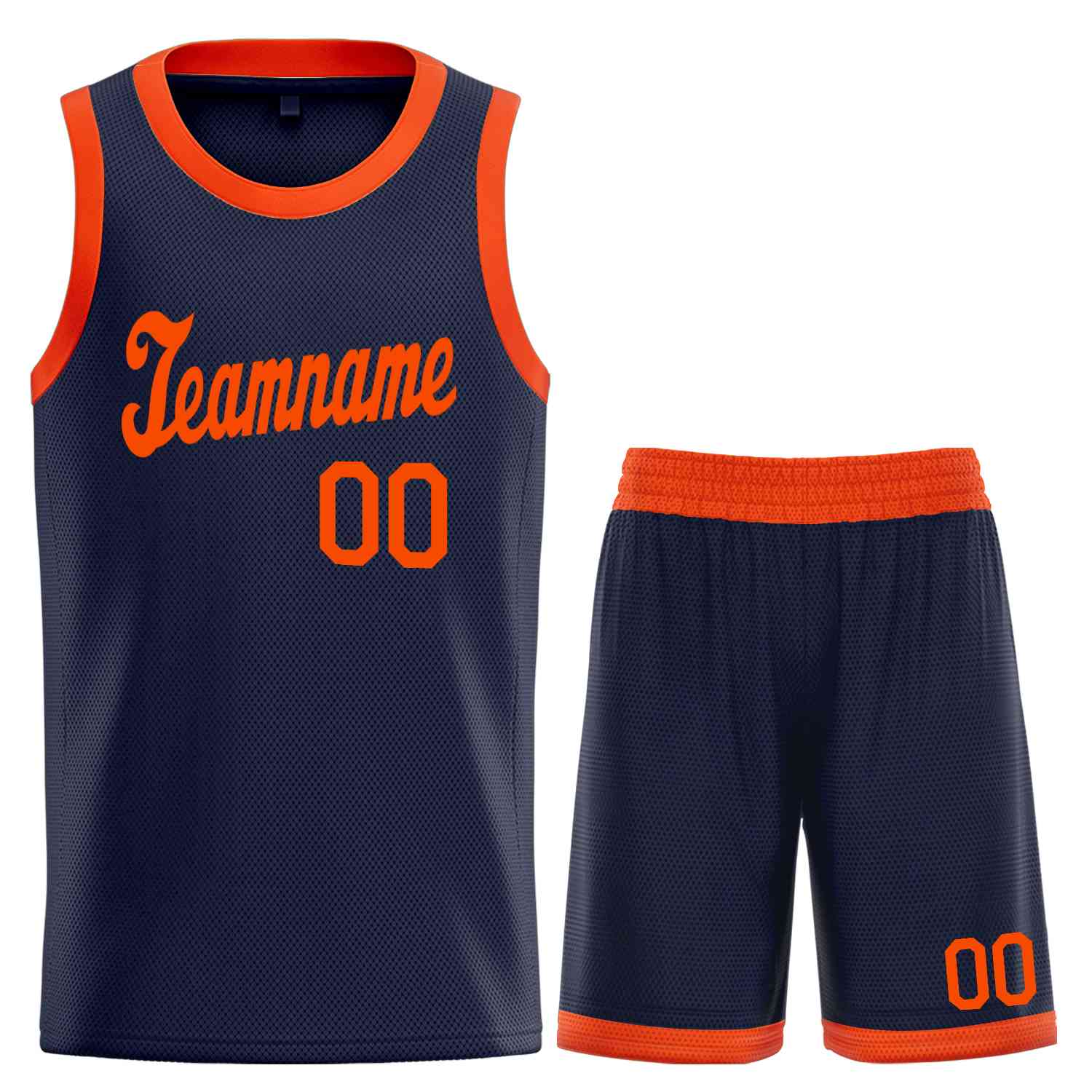 Custom Navy Orange Classic Sets Sports Uniform Basketball Jersey