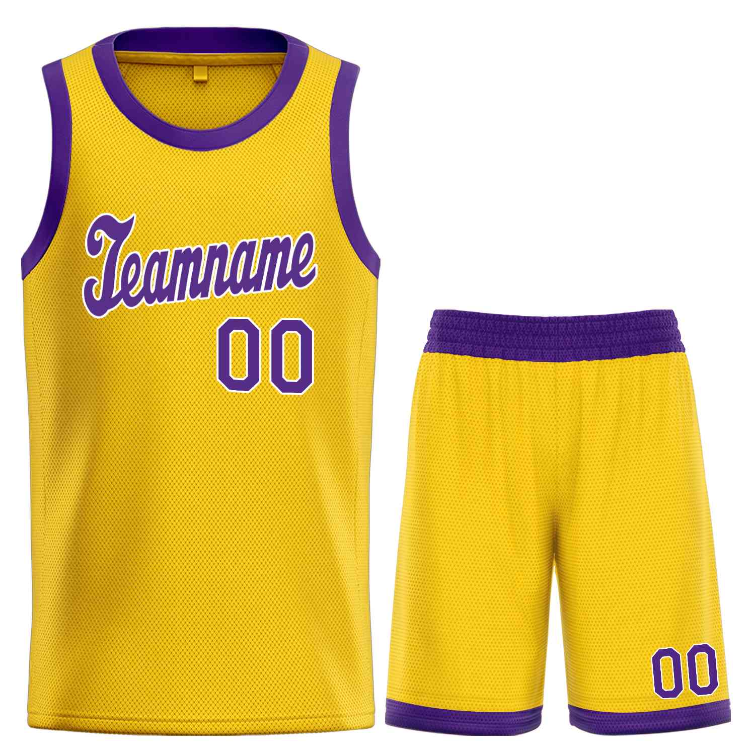 Custom Yellow Purple-White Classic Sets Sports Uniform Basketball Jersey