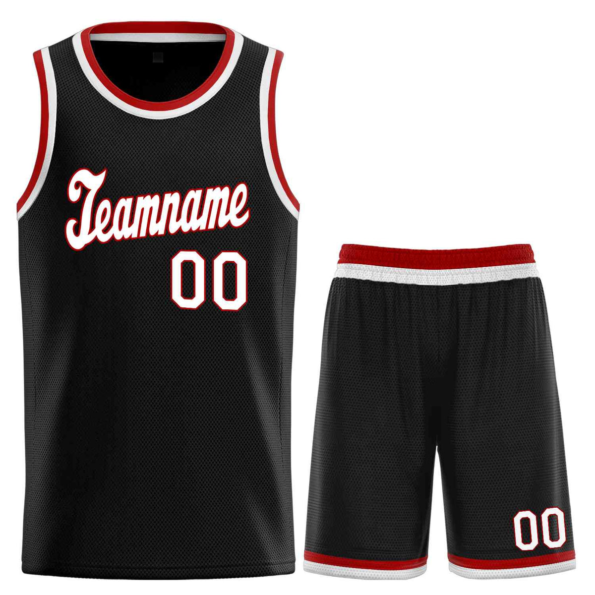 Custom Black Red-Red Classic Sets Sports Uniform Basketball Jersey