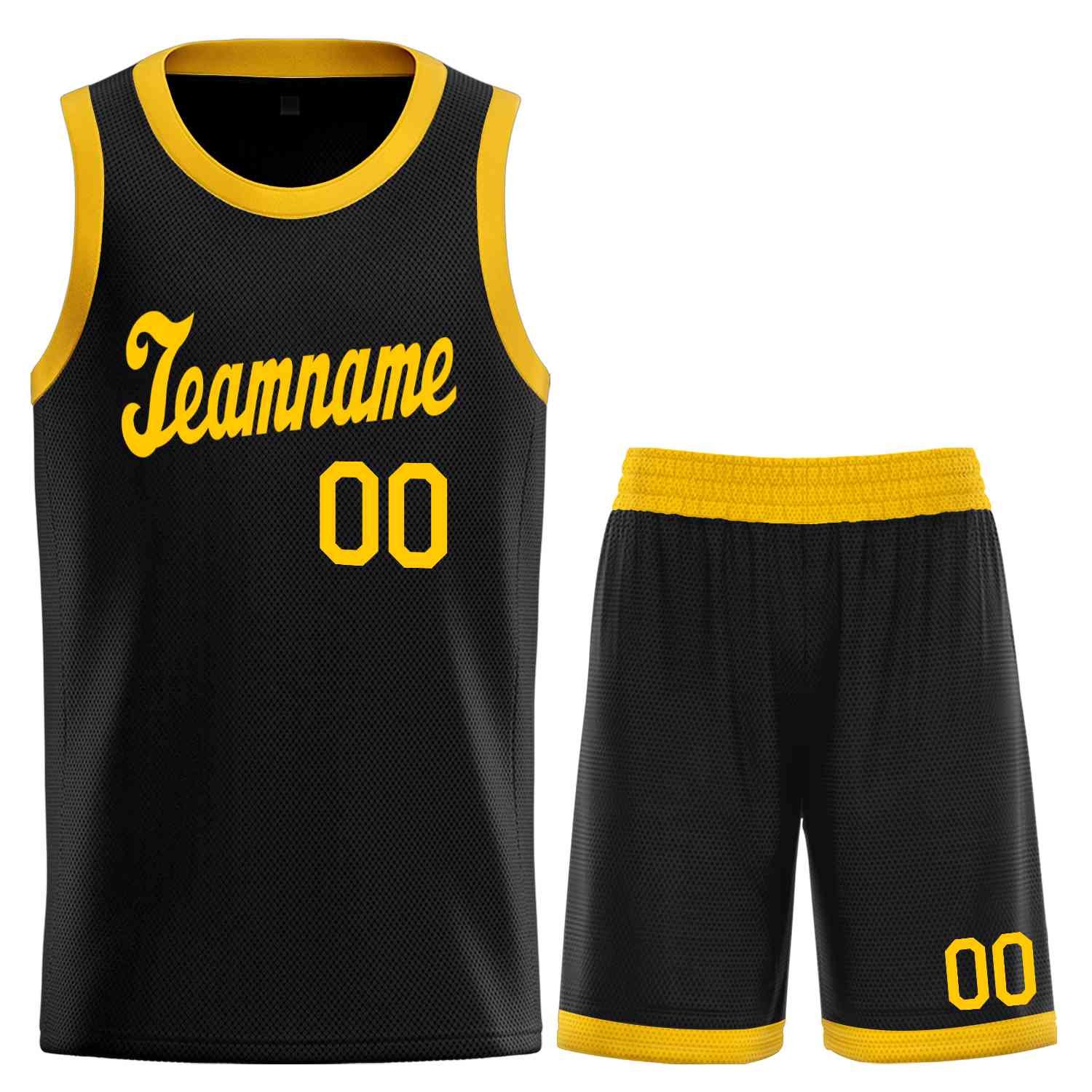 Custom Black Yellow Classic Sets Sports Uniform Basketball Jersey