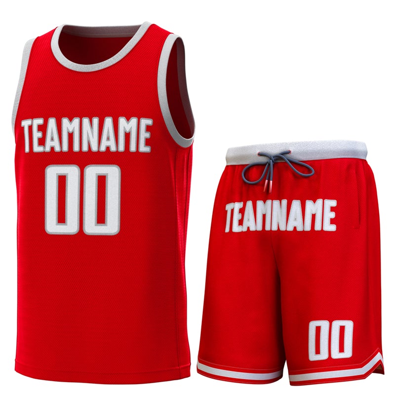 Custom Red Gray Classic Sets Basketball Jersey