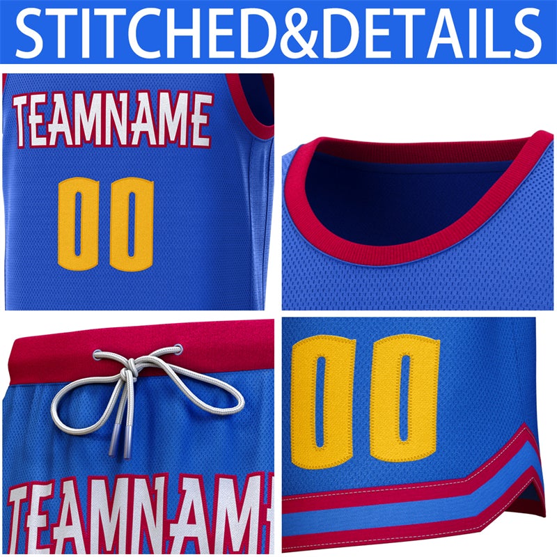 Custom Royal Crimson Classic Sets Basketball Jersey