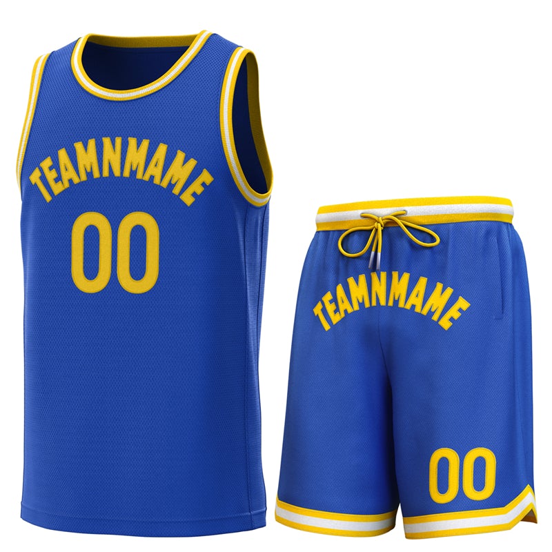 Custom Royal Yellow-Yellow Classic Sets Basketball Jersey
