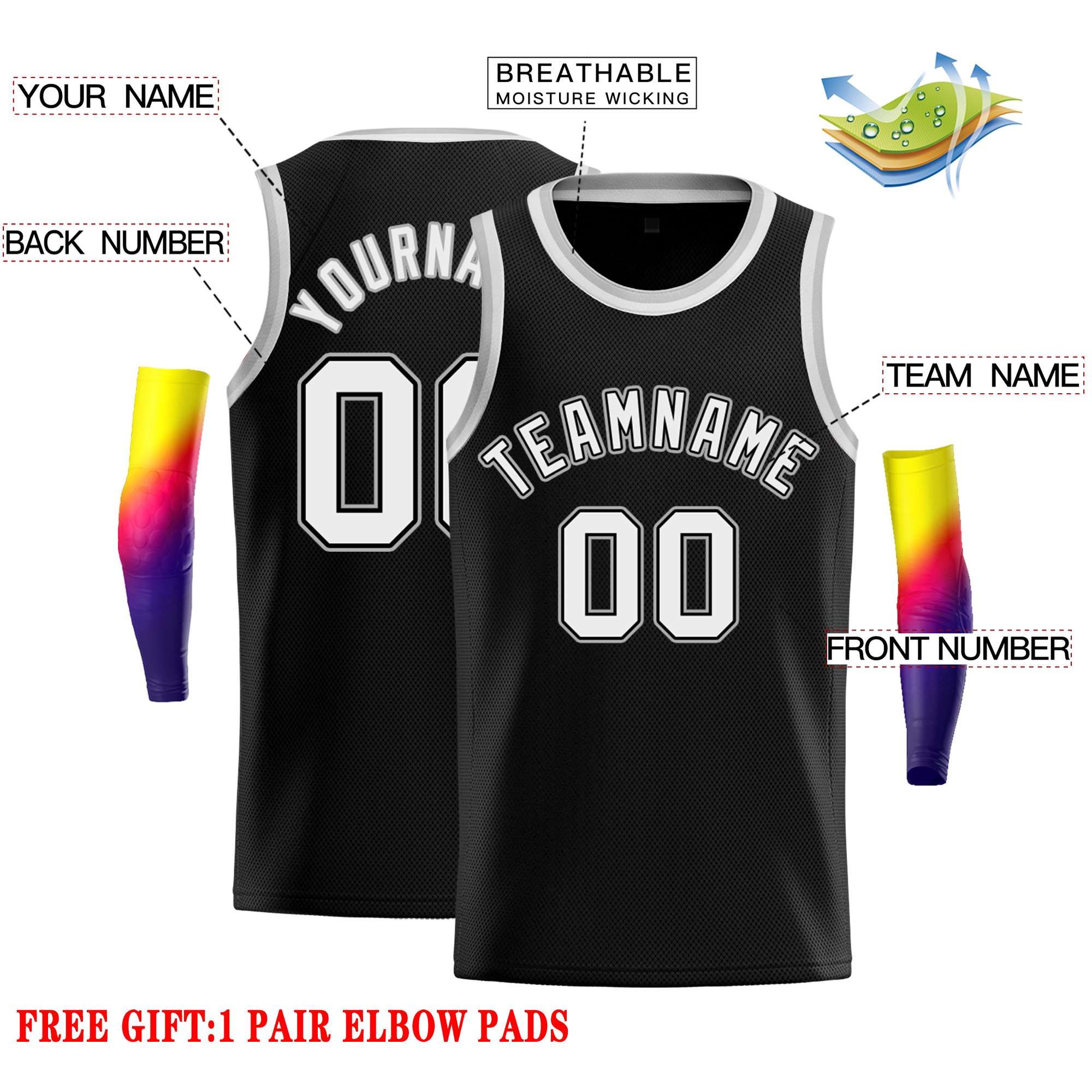 black vintage basketball jerseys