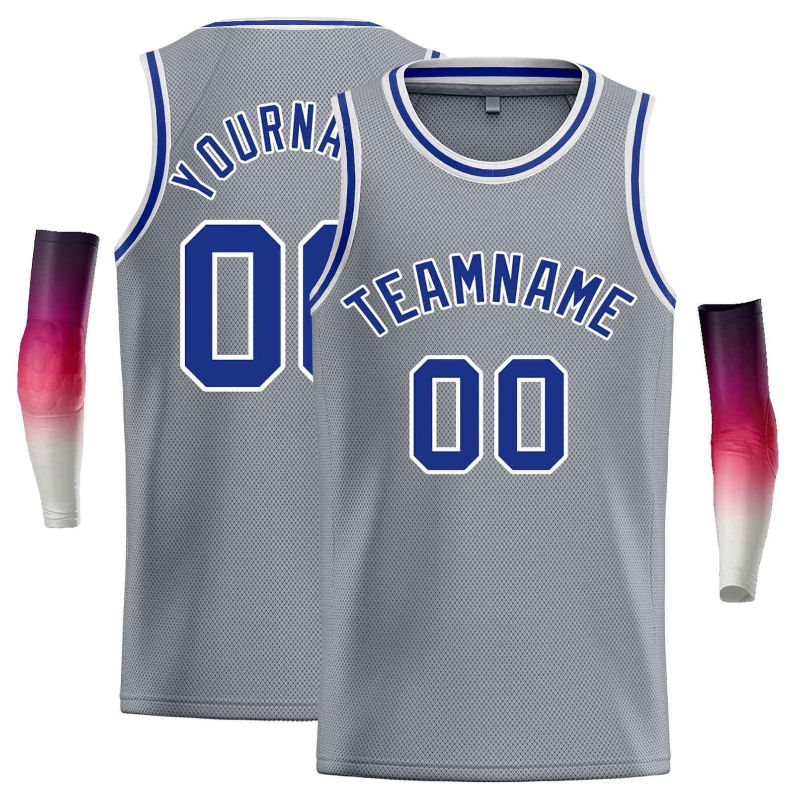 Custom Dark Gray Royal-White Classic Tops Casual Basketball Jersey