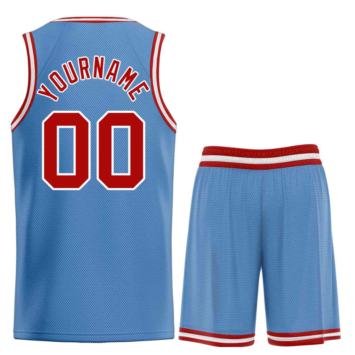 Custom Light Blue Red-White Bull Classic Sets Basketball Jersey