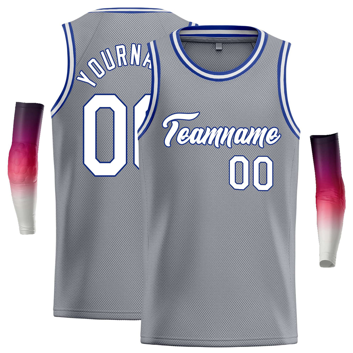Custom Dark Gray White-Royal Classic Tops Casual Basketball Jersey