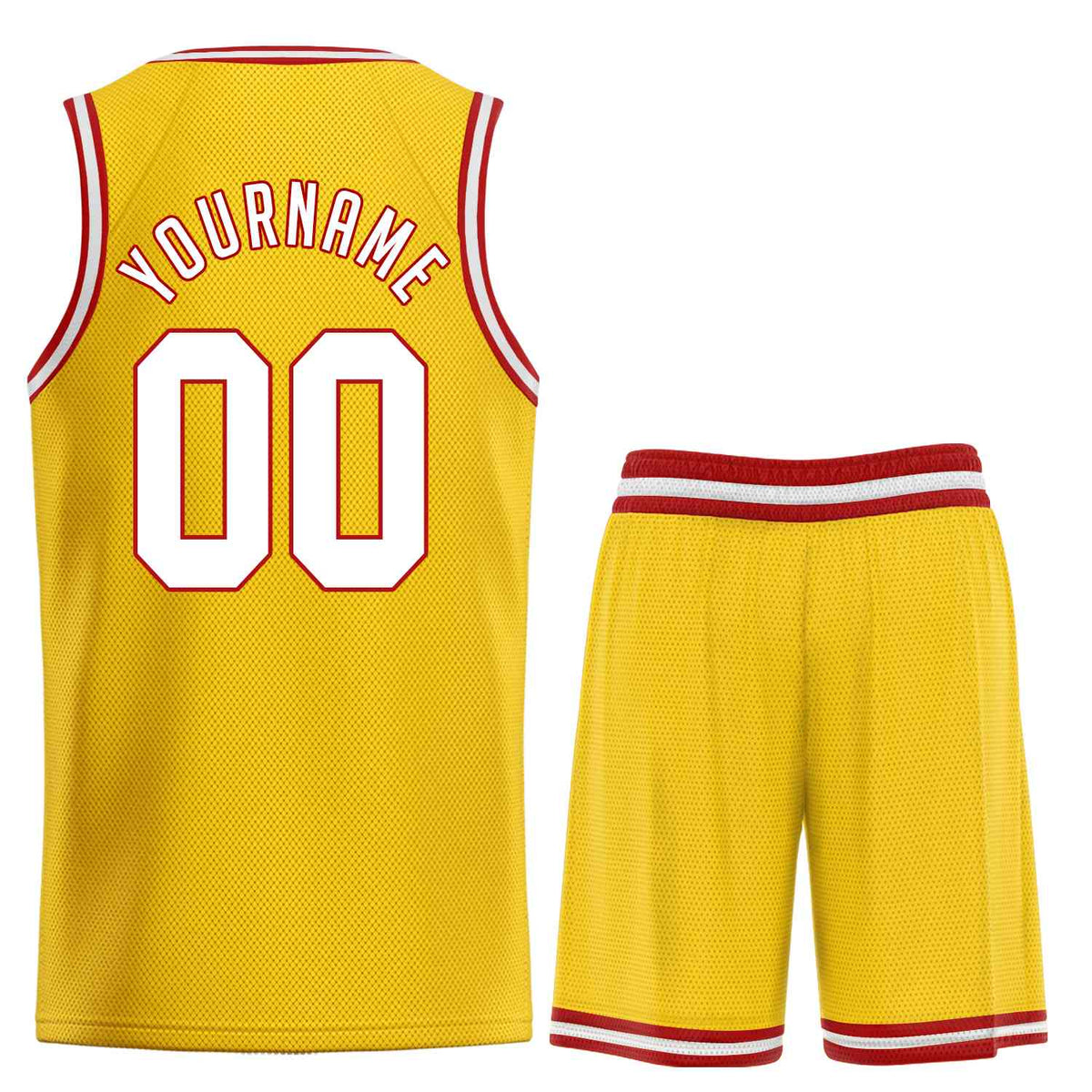 Custom Yellow White-Red Classic Sets Sports Uniform Basketball Jersey