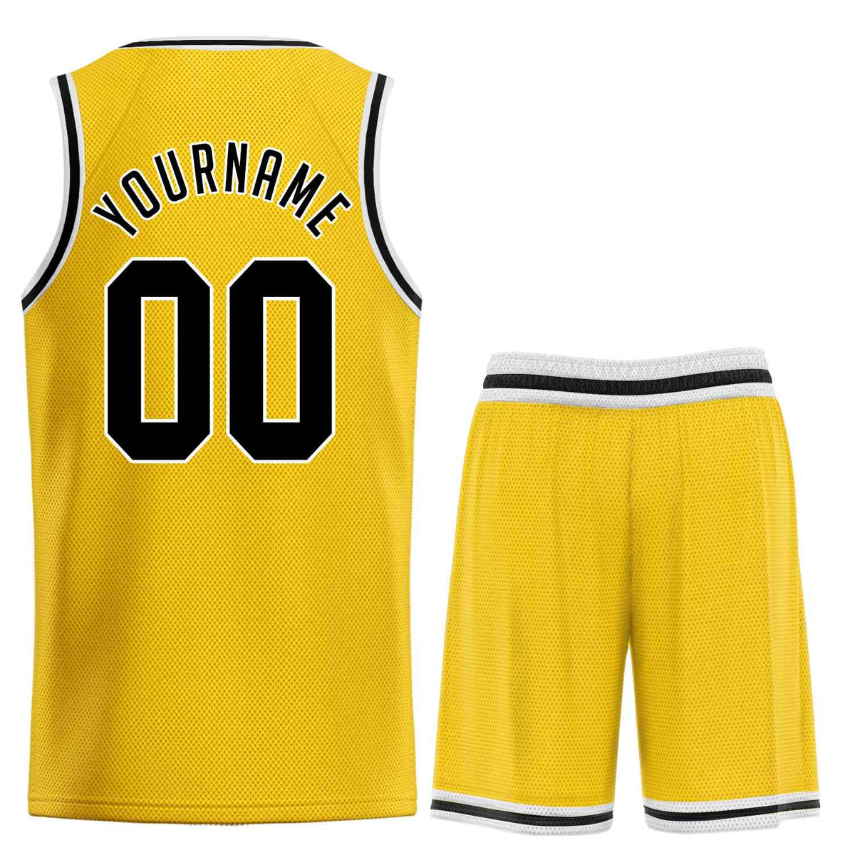 Custom Yellow Black-White Classic Sets Sports Uniform Basketball Jersey
