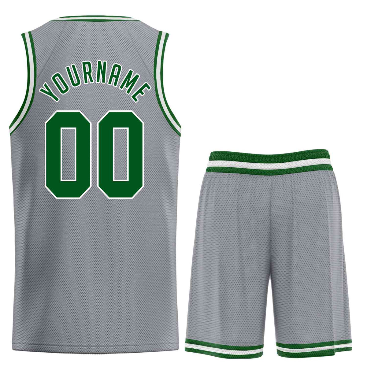 Custom Dark Gray Green-White Classic Sets Sports Uniform Basketball Jersey