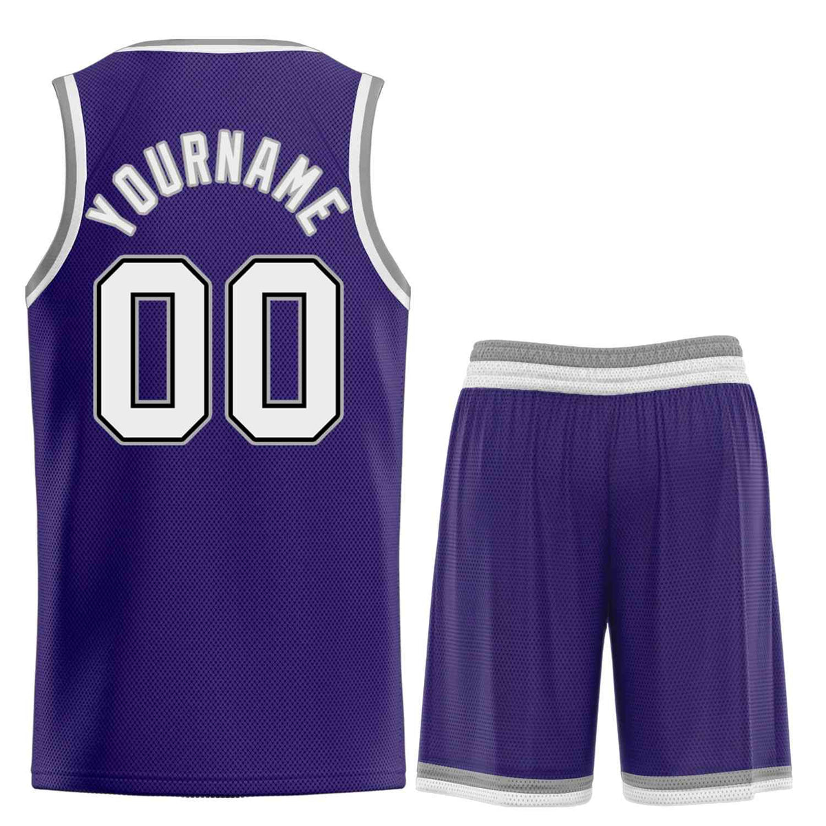 Custom Purple White-Black Bull Classic Sets Curved Basketball Jersey