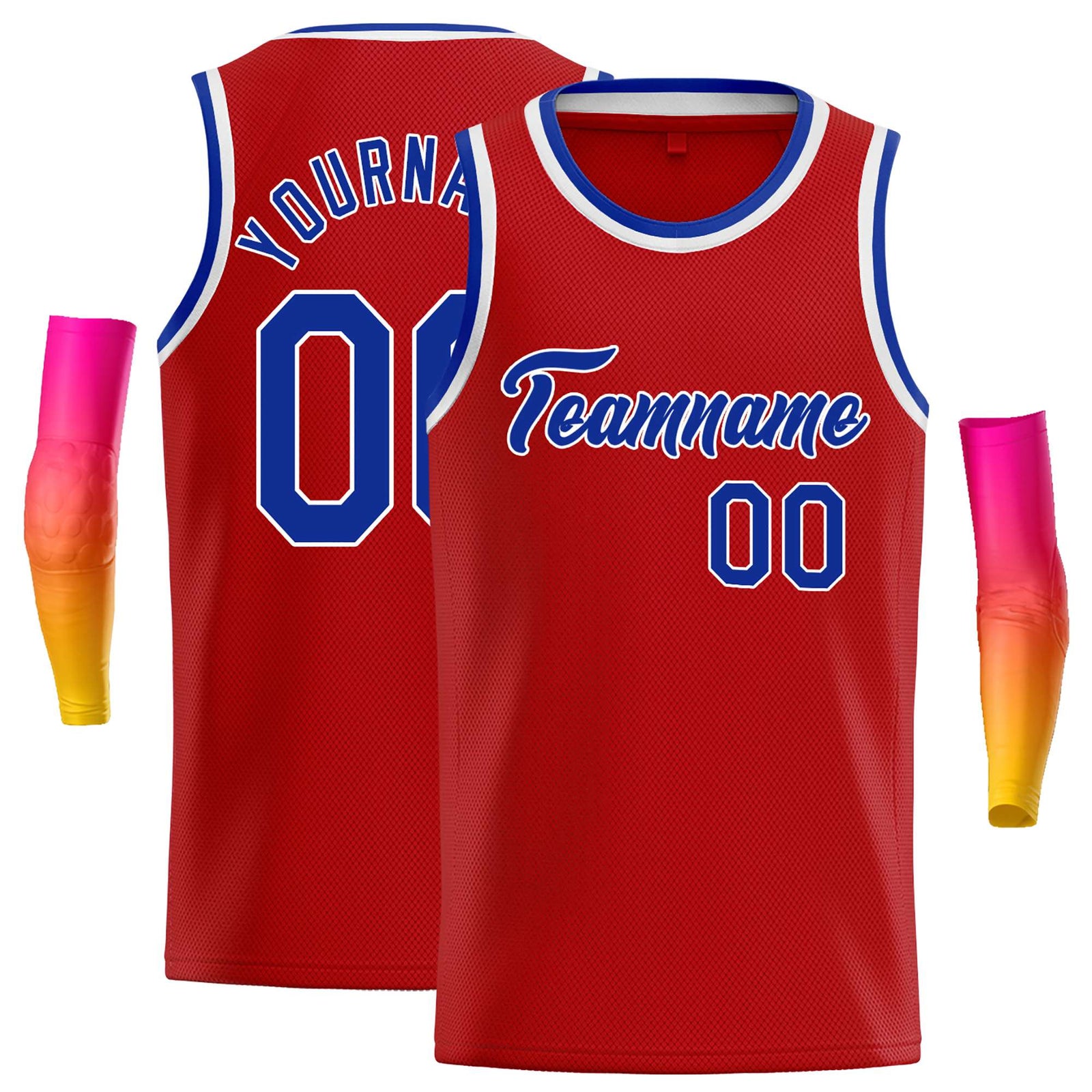 Custom Red Royal-White Classic Tops Casual Basketball Jersey