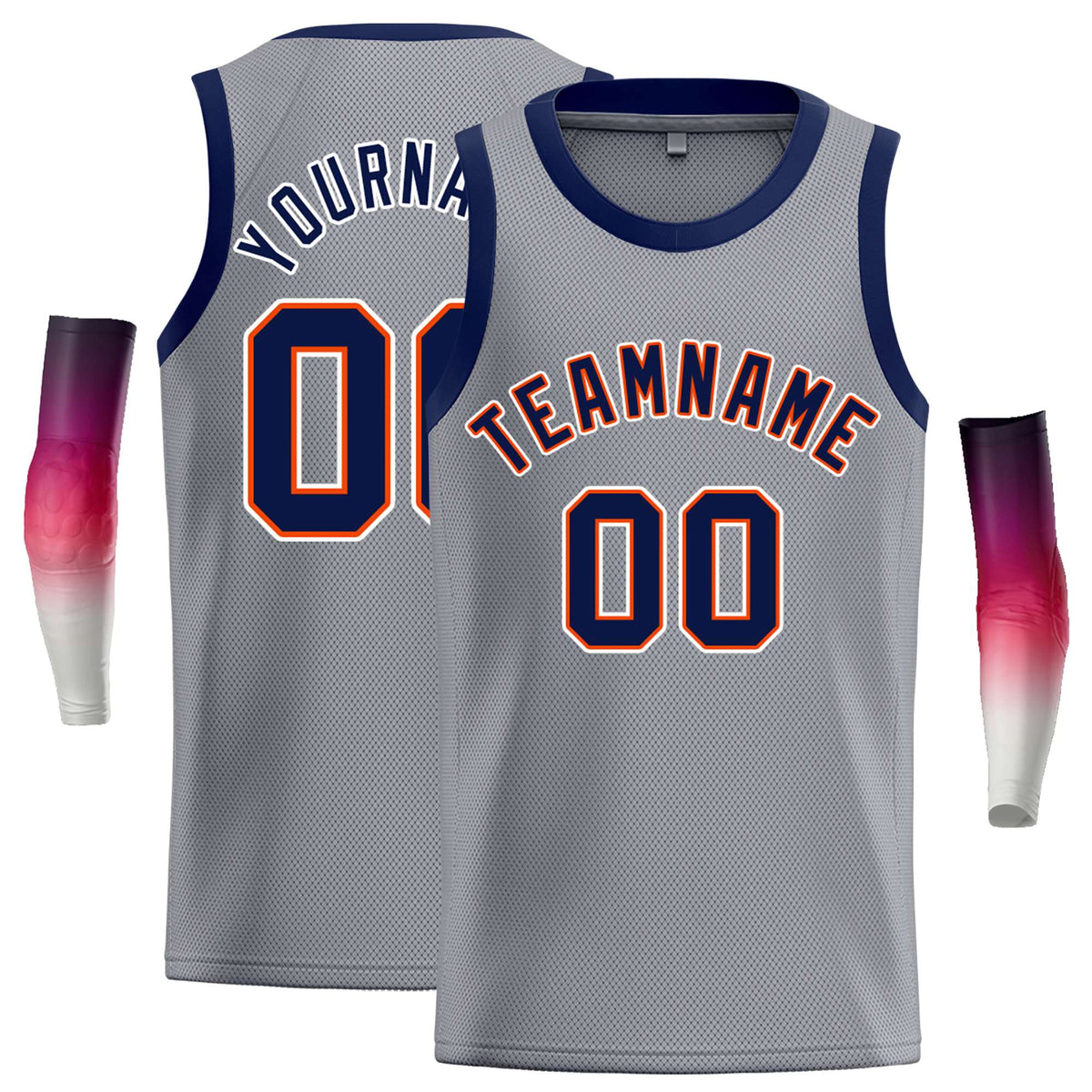 Custom Dark Gray Navy-Orange Classic Tops Casual Basketball Jersey