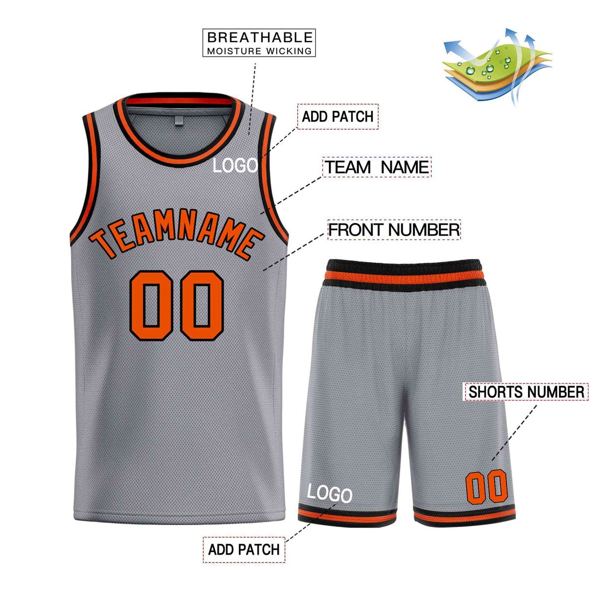Custom Dark Gray Orange-Black Classic Sets Bull Basketball Jersey