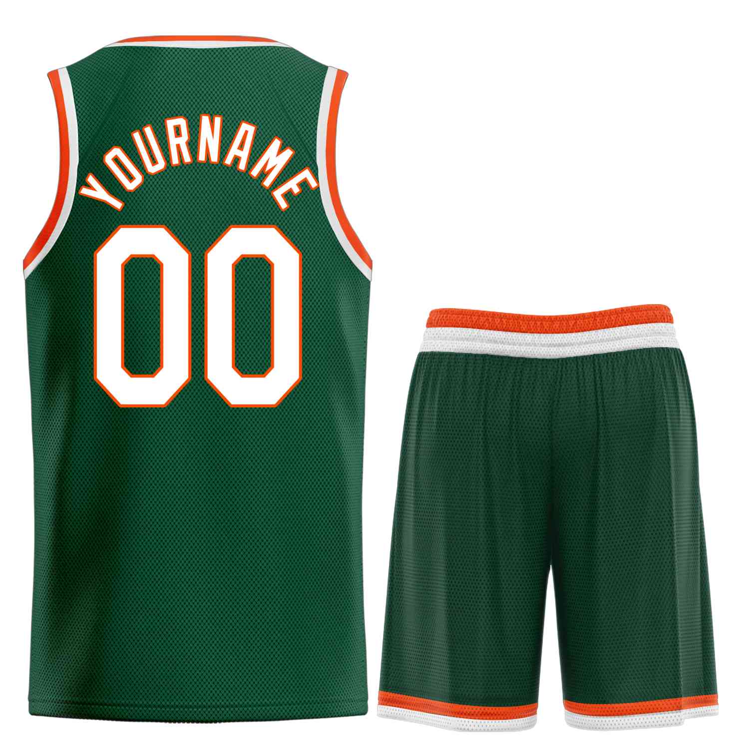 Custom Hunter Green White-Orange Heal Sports Uniform Classic Sets Basketball Jersey