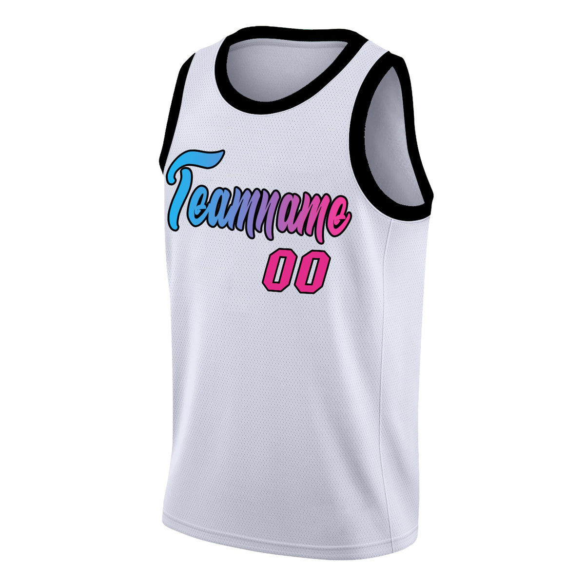 Custom White Pink Gradient Fashion Tops Basketball Jersey
