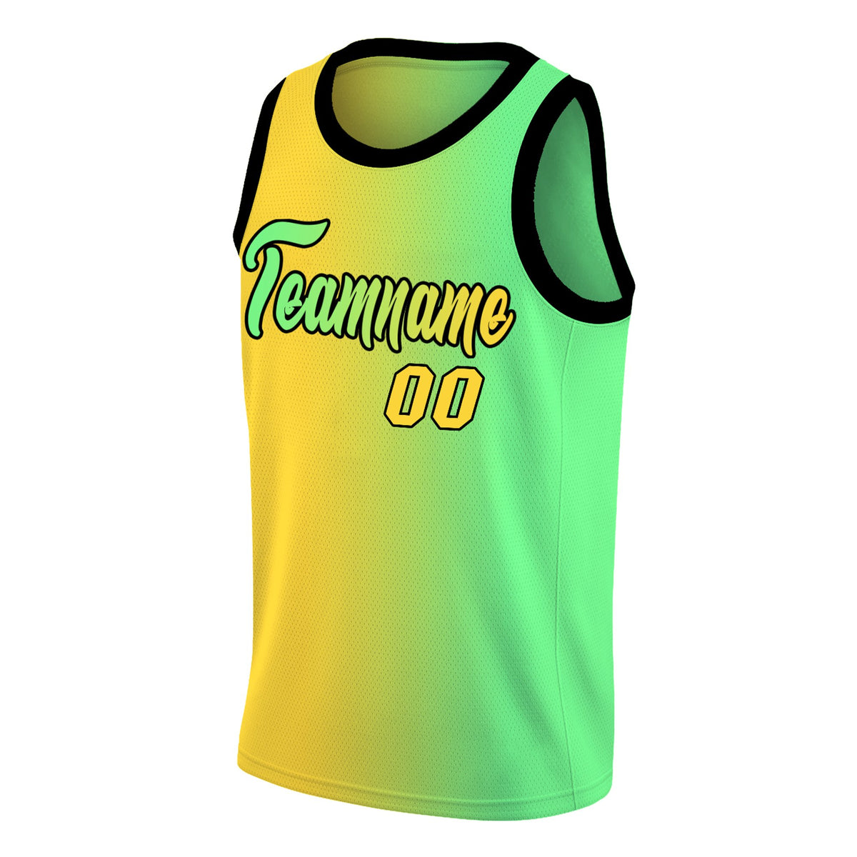 Custom Yellow Neon Green Gradient Fashion Tops Basketball Jersey