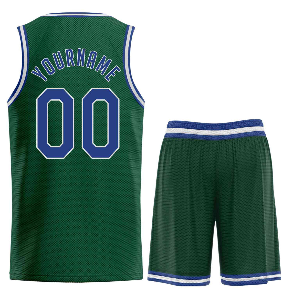 Custom Hunter Green Royal-White Classic Sets Sports Uniform Basketball Jersey