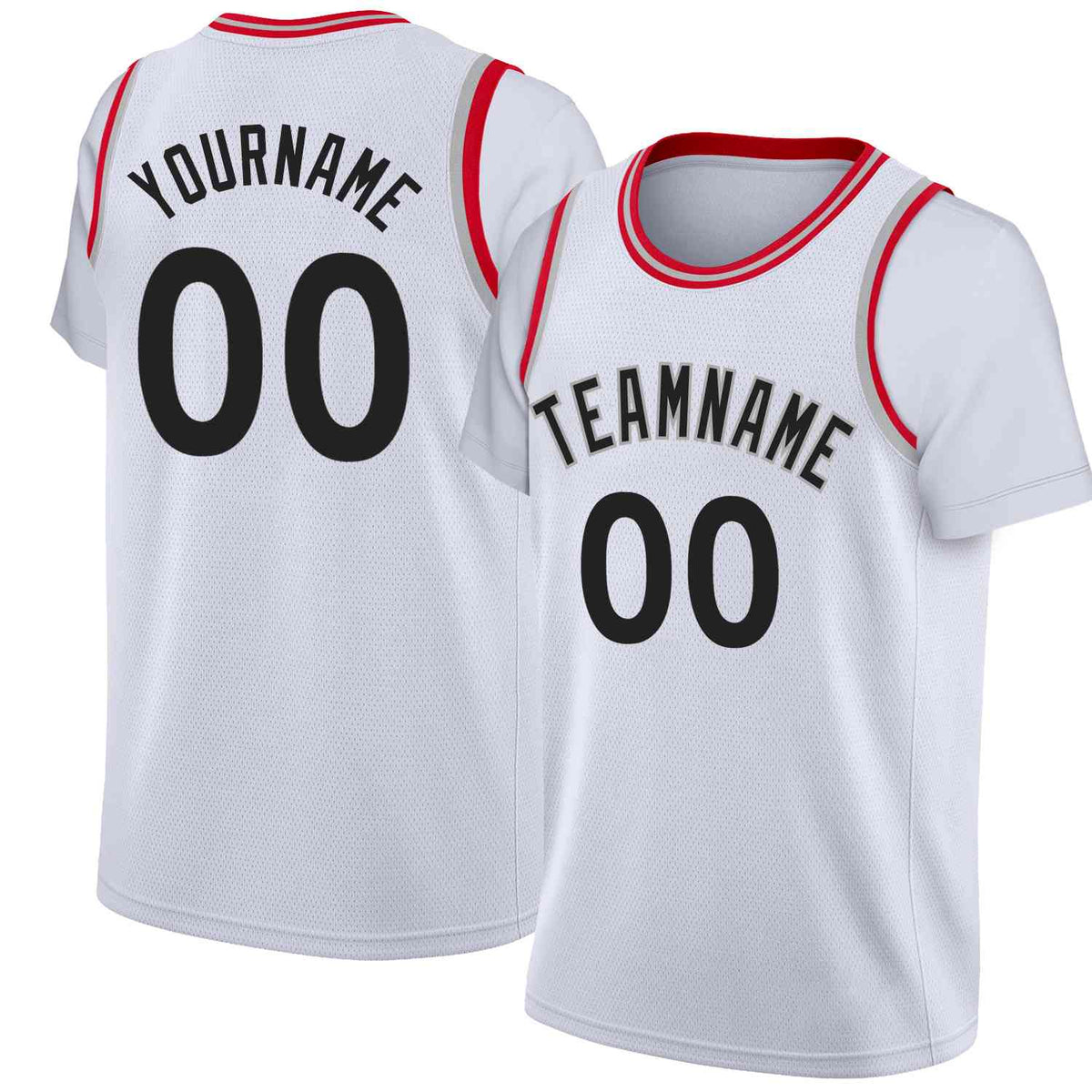 Custom White Black-Gray Classic Tops Casual Fake Sleeve Basketball Jersey