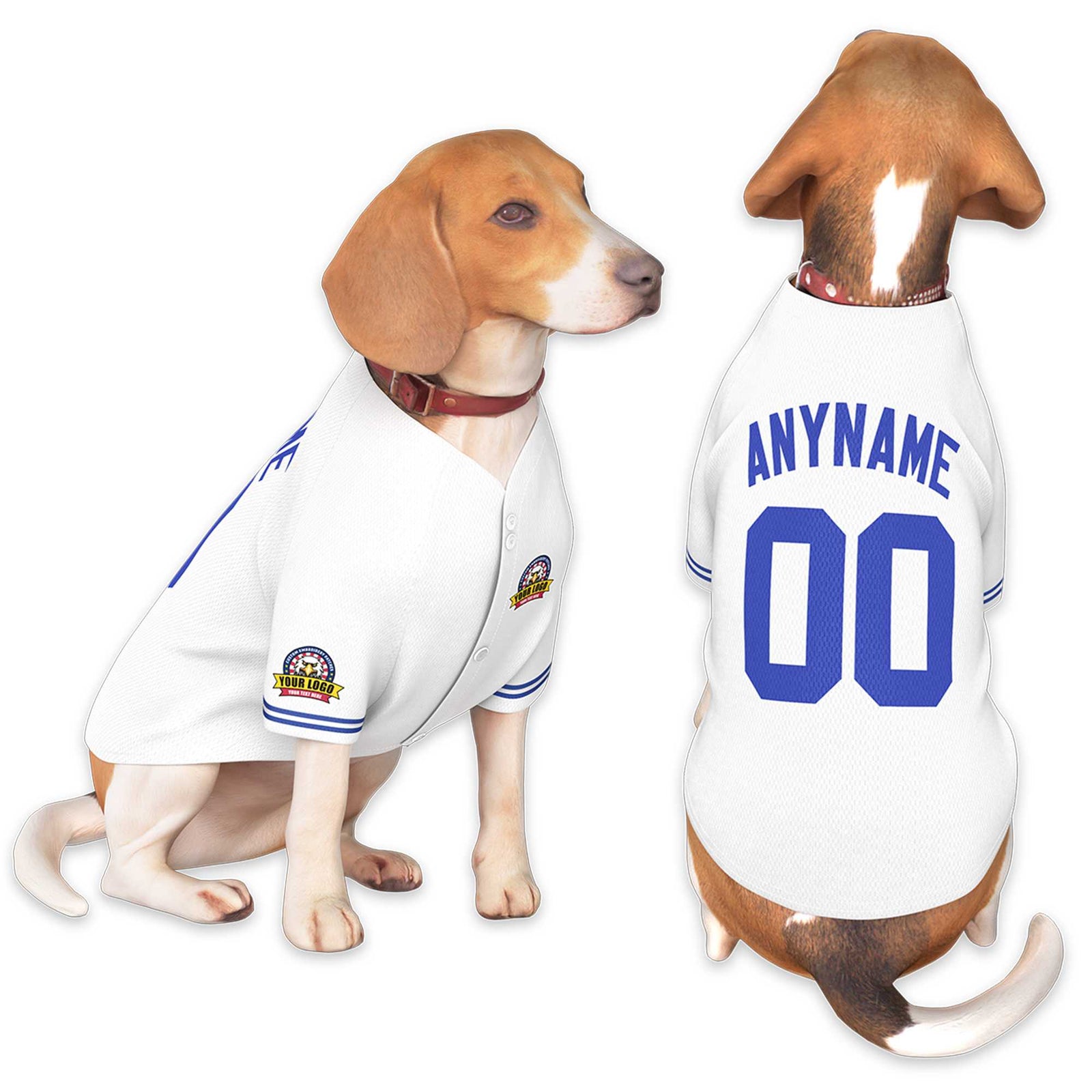 Custom White Royal Classic Style Dog Jersey