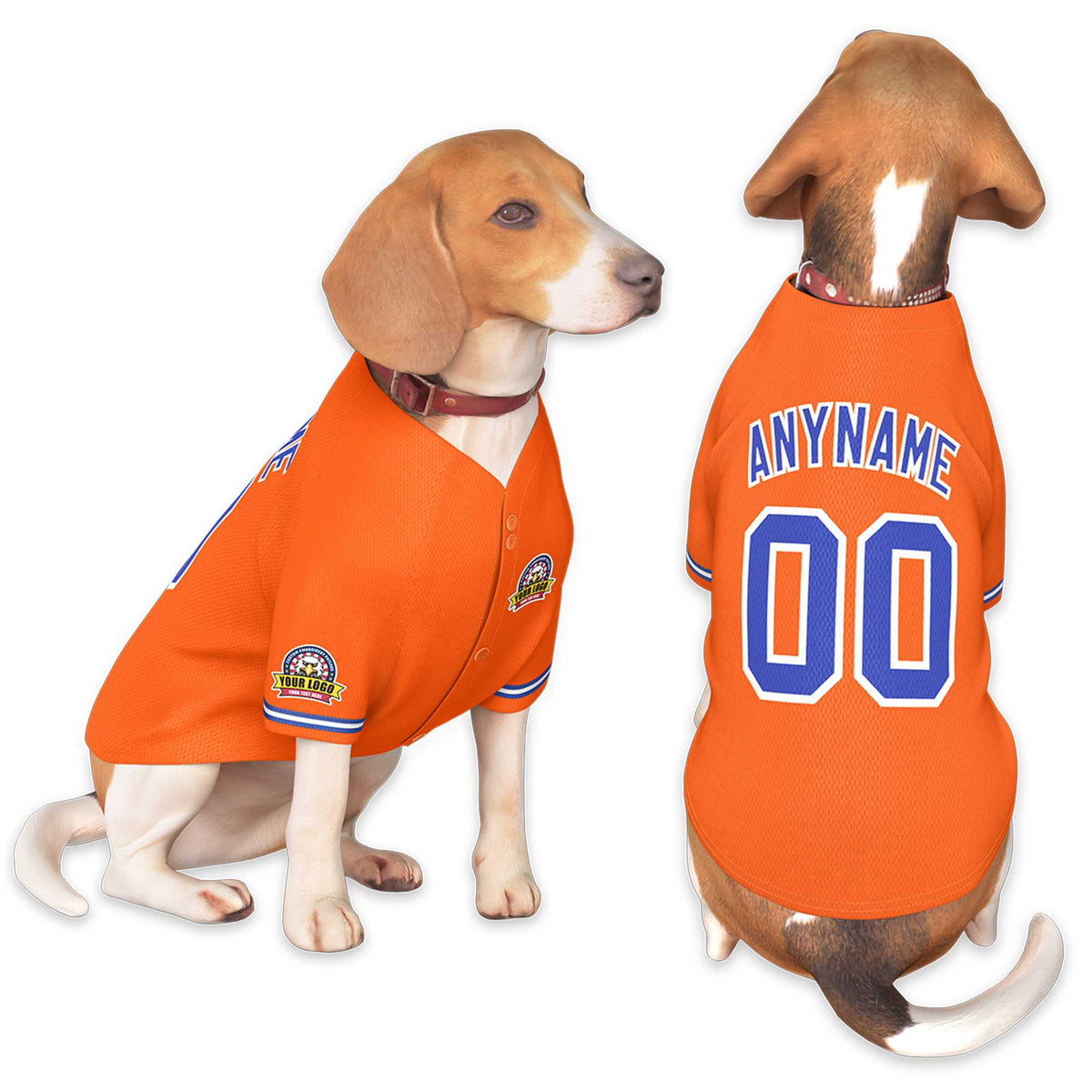 Customize Orange Sport Jersey for Dog | Puppy Baseball Shirt Customize Orange Sport Jersey for Dog | Puppy Baseball Shirt