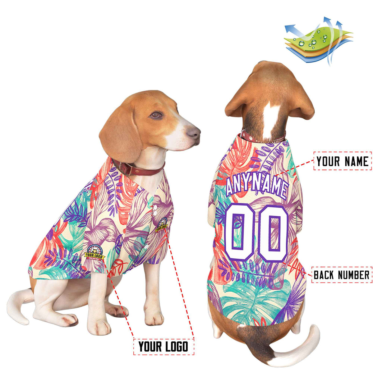 Custom White Purple Graffiti Pattern Dog Jersey