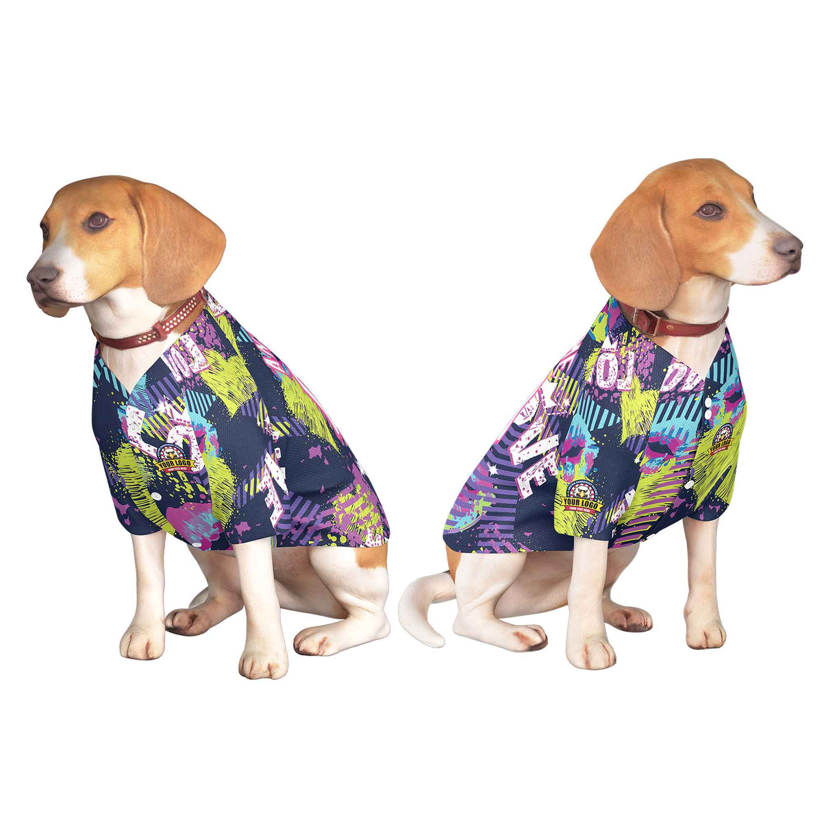 Custom White Pink Graffiti Pattern Dog Jersey