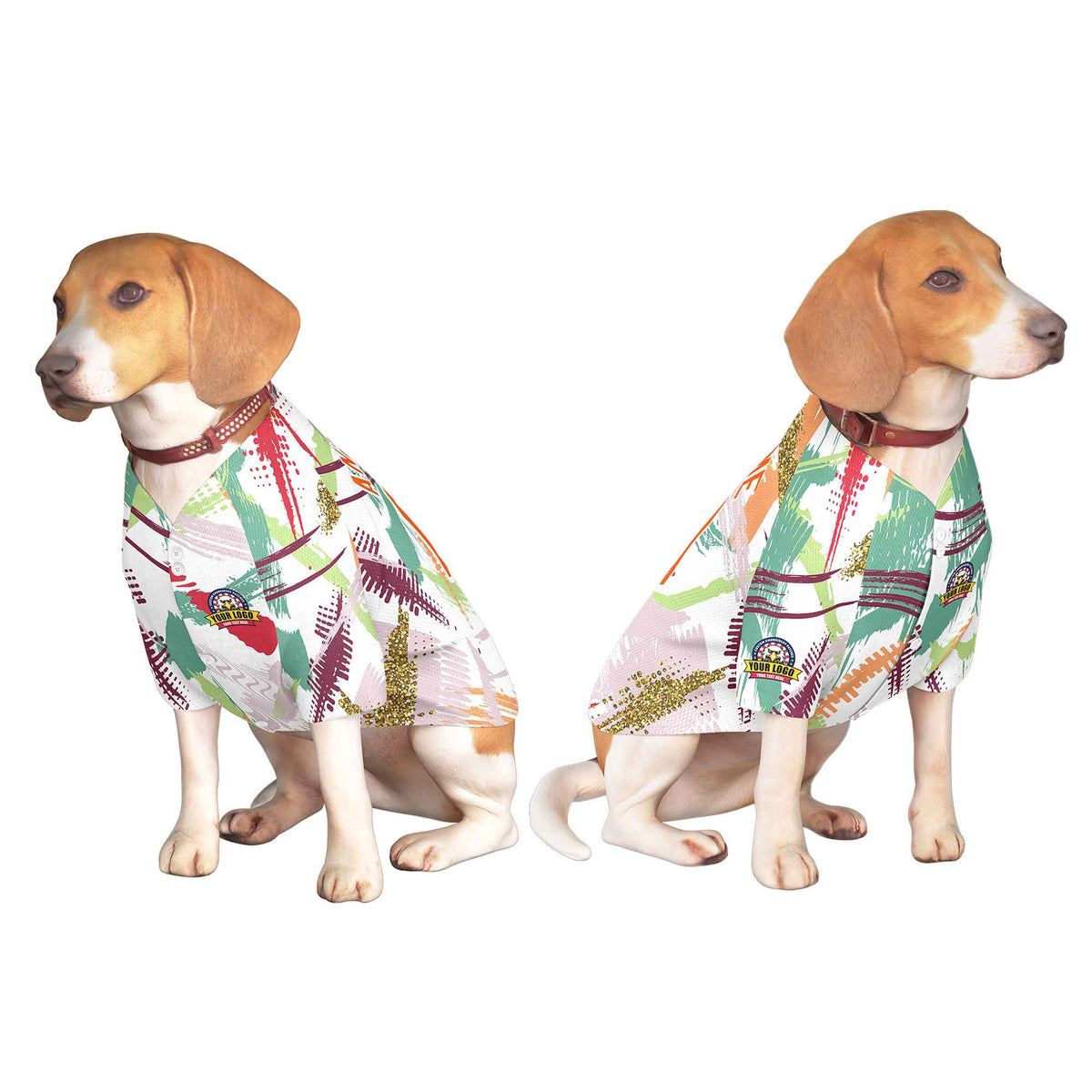 Custom Orange White Graffiti Pattern Dog Jersey