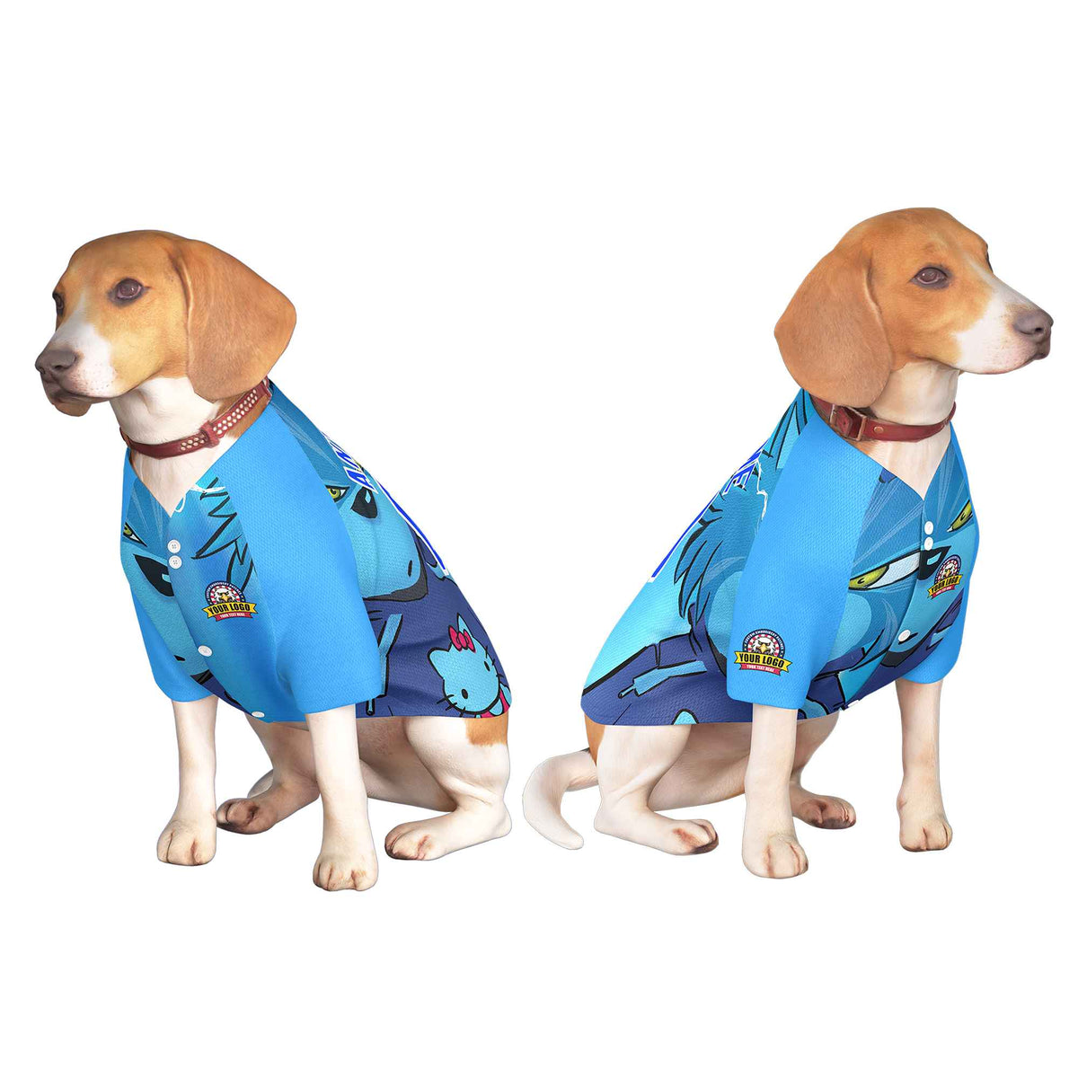 Custom Royal White Graffiti Pattern Dog Jersey