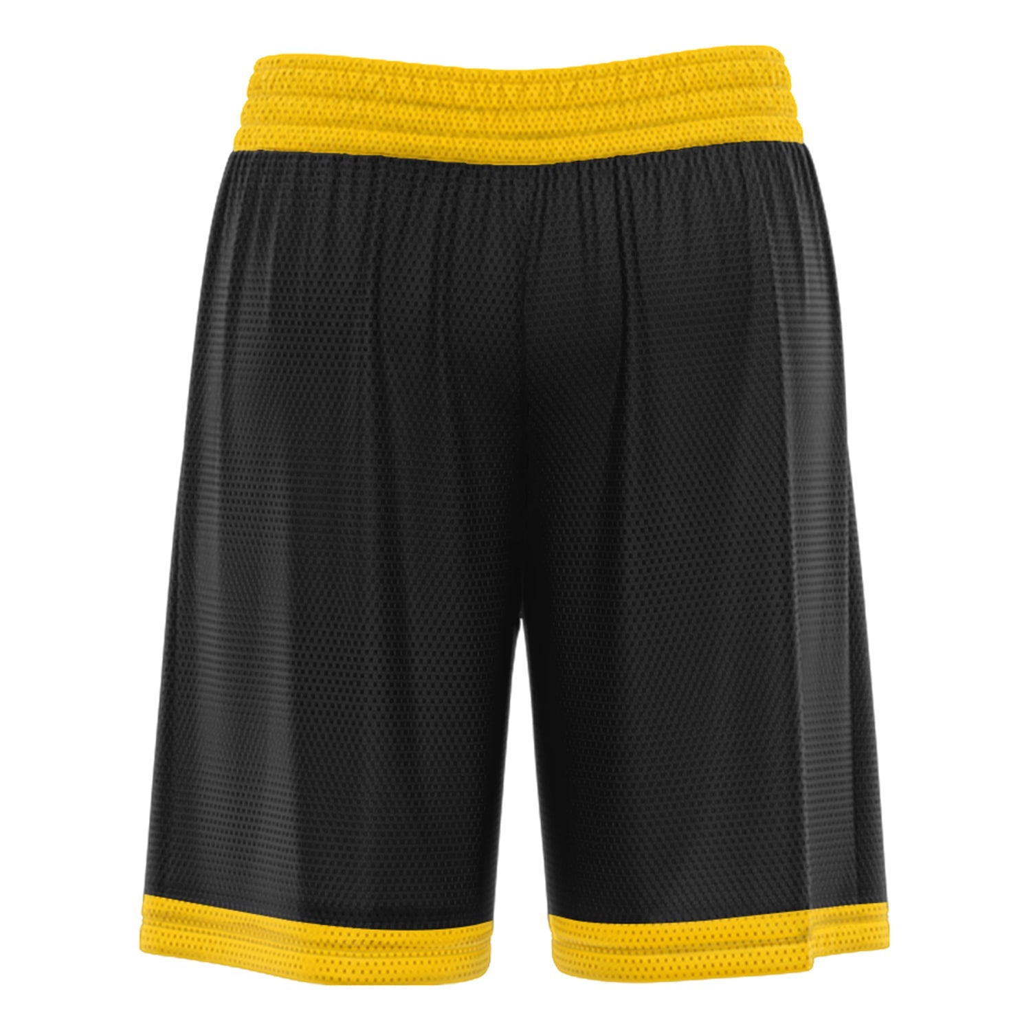 Custom Black Yellow Basketball Shorts
