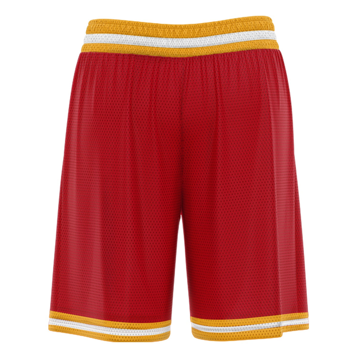 Custom Red Yellow White Basketball Shorts